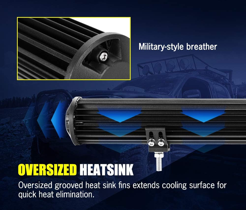 LIGHTFOX 20Inch Cree LED Light Bar Spot Flood Work Driving Light + 23'' Number Plate Frame 3 Years Warranty image number 4