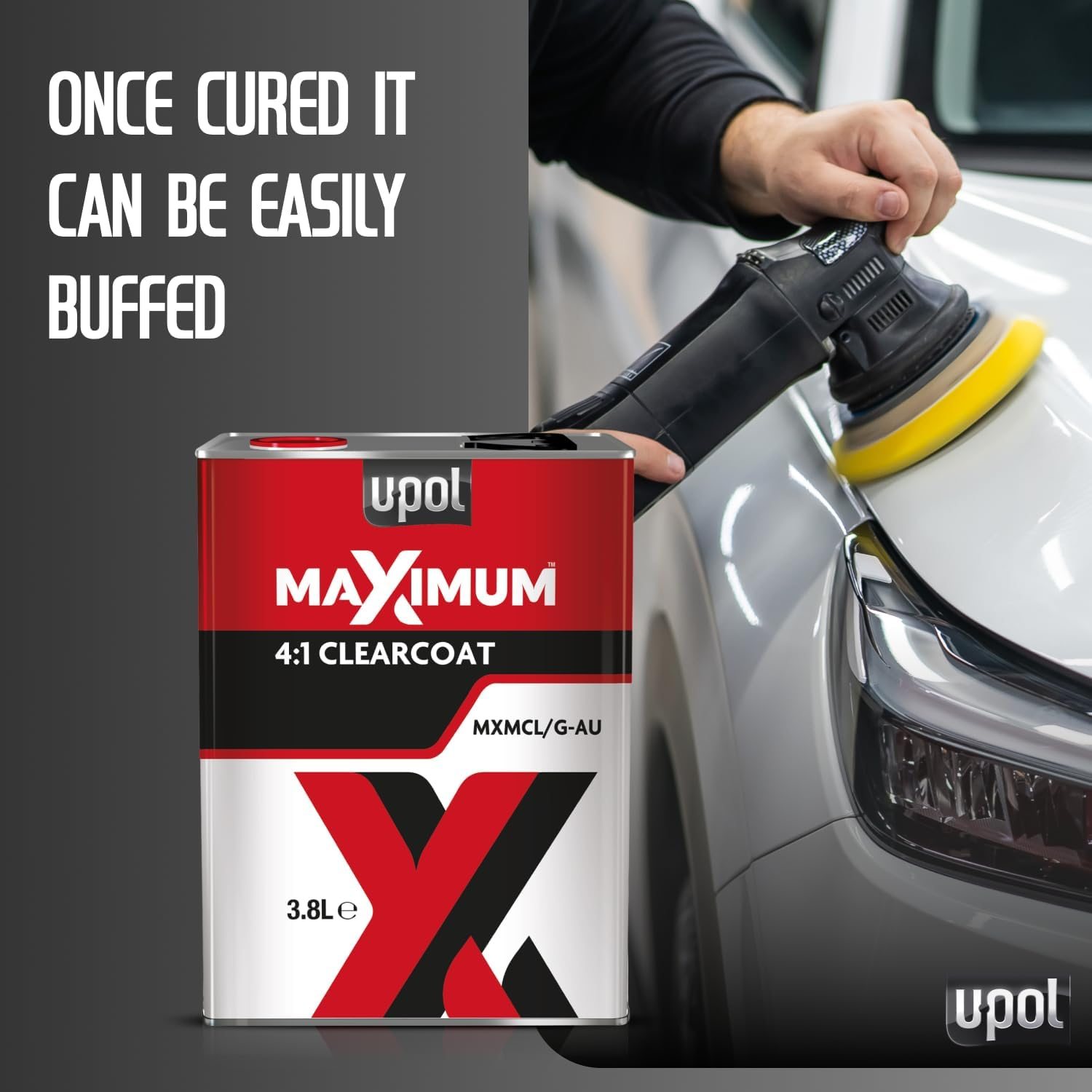 U-POL Maximum Clearcoat, High Build, Crystal Clear Finish, Easy to Apply, Air Dry or Low Bake, Hardens Rapidly to Give a Durable, UV Resistant Finish, 3.8L image number 1