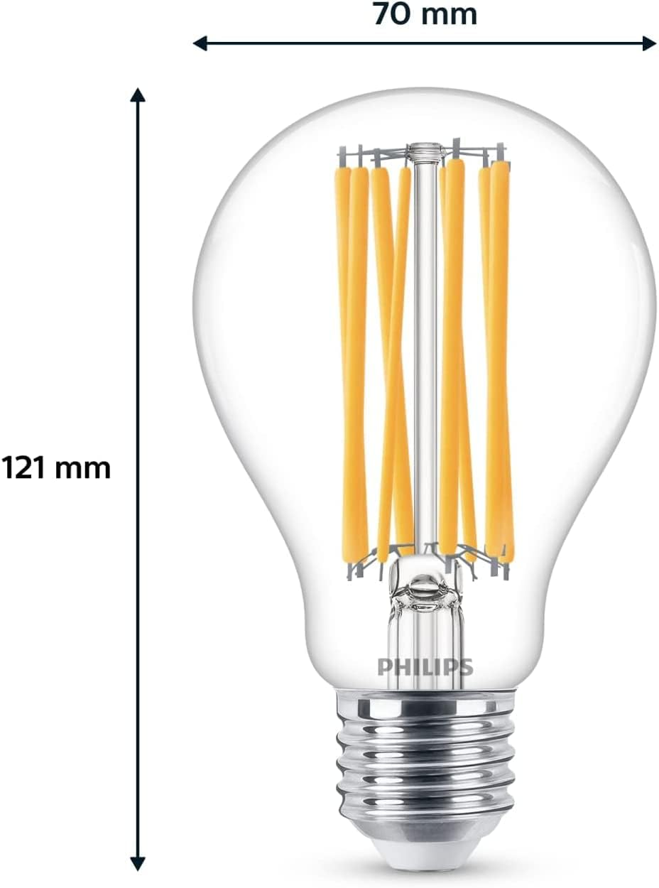 Philips LED Filament Bulb, Equivalent to 150W, E27 Base, Warm White image number 2