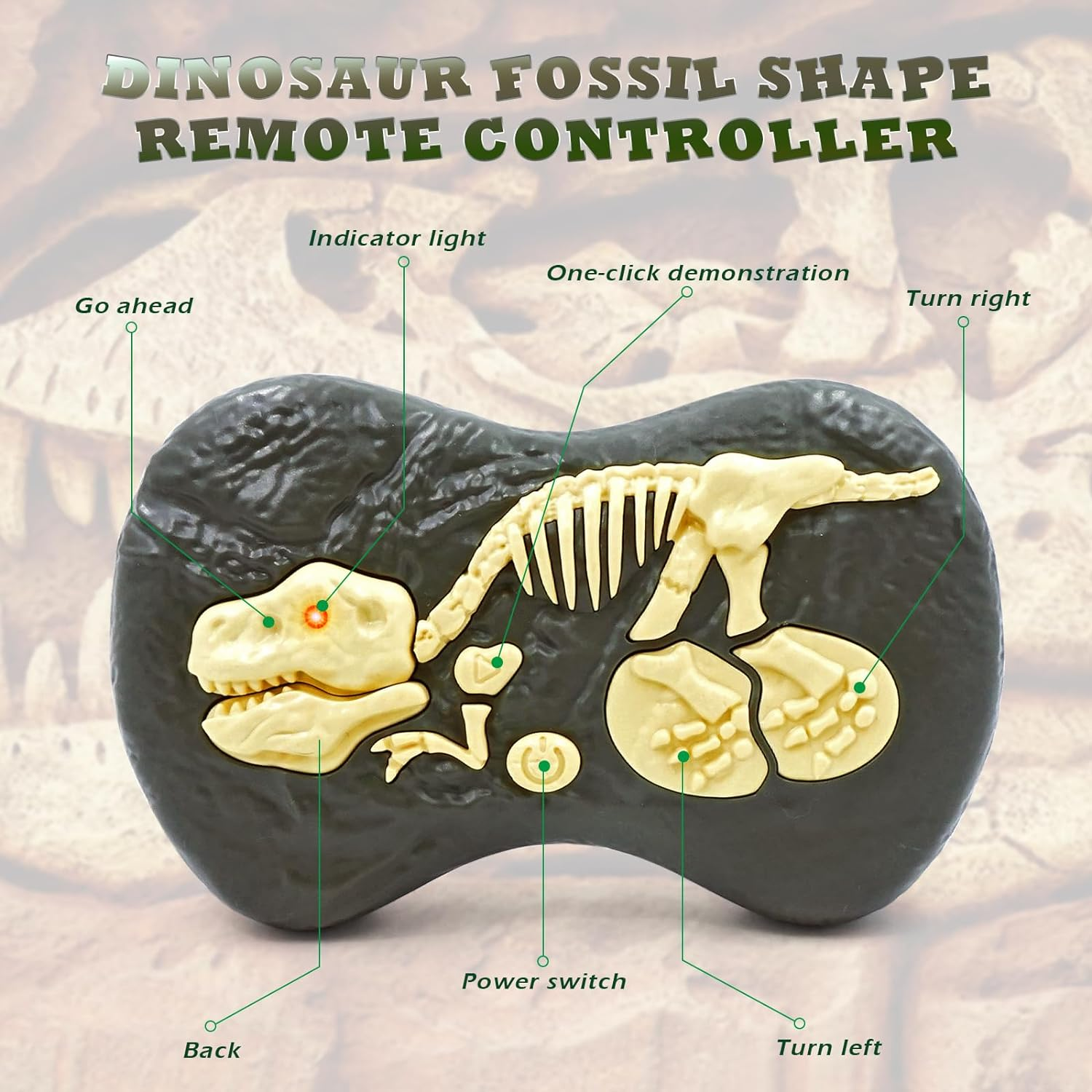 Peeokuo Remote Control Dinosaur for Kids,2.4G Electronic RC Toys Velociraptor with 3D Eye Shaking Head and Tail & Roaring Sounds, Indoor Robot Dinotoys for 3-5 5-7 8-12-Year-Old Gifts image number 1