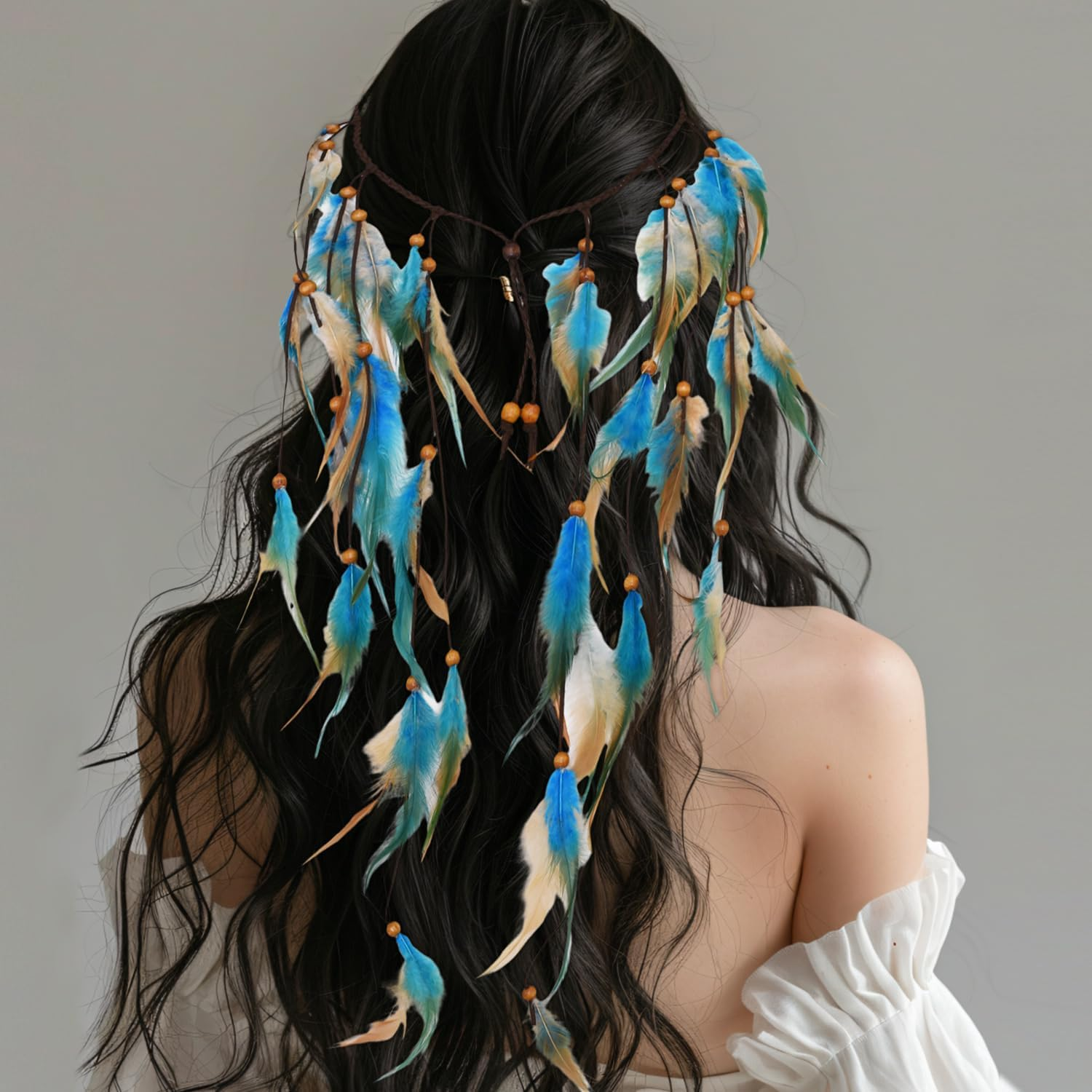 1 Piece Feather Headband, Braided Headband, Retro Personality Headband, Boho Hair Accessories, Women'S Hair Accessories image number 2