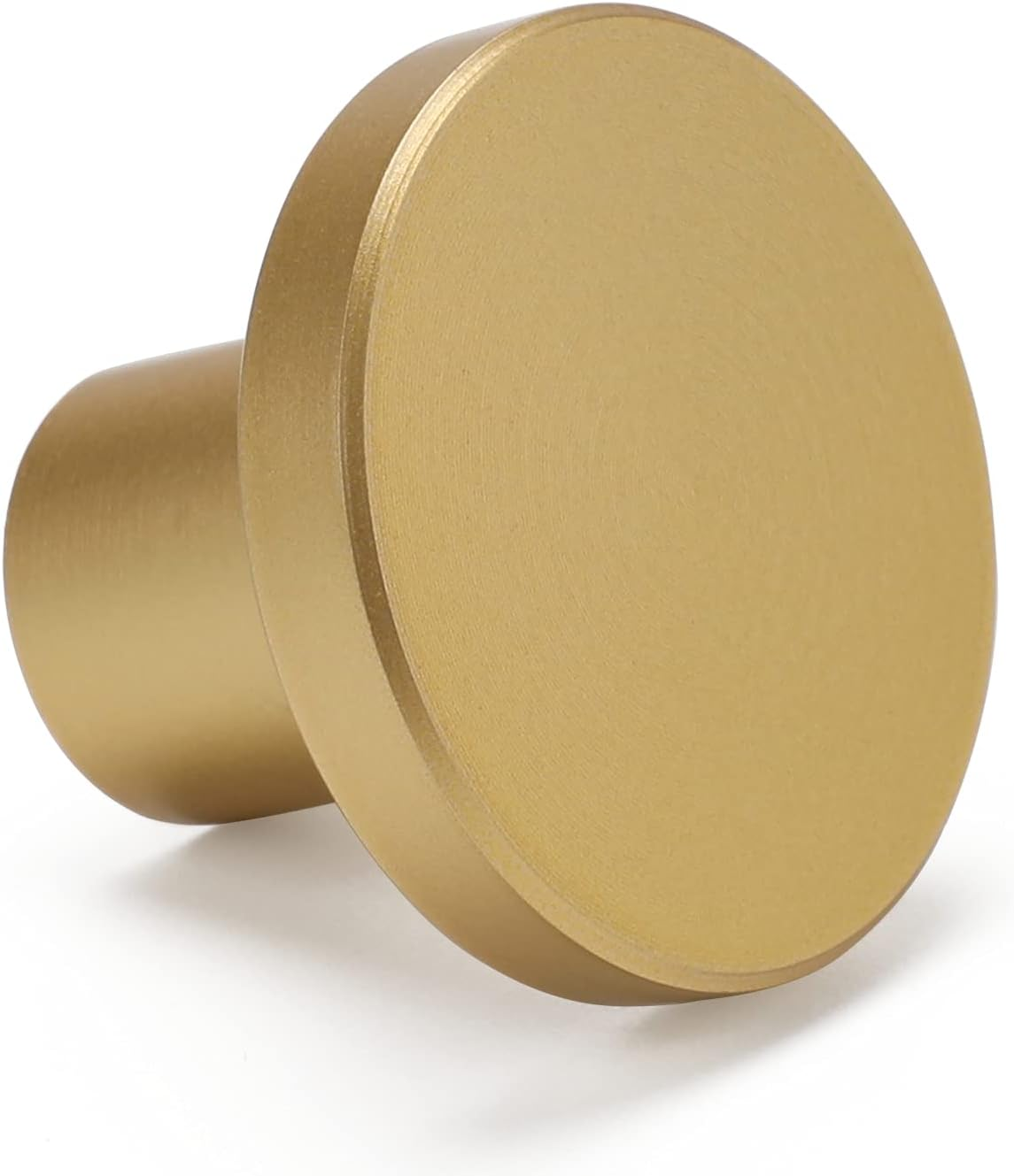 Homdiy 10 Pack round Dresser Knobs Gold Cabinet Knobs, LS7069BB Solid Gold Knobs for Dresser Drawers Brushed Brass Cabinet Door Knobs Modern Kitchen Hardware, 1.18 Inch Diameter image number 6