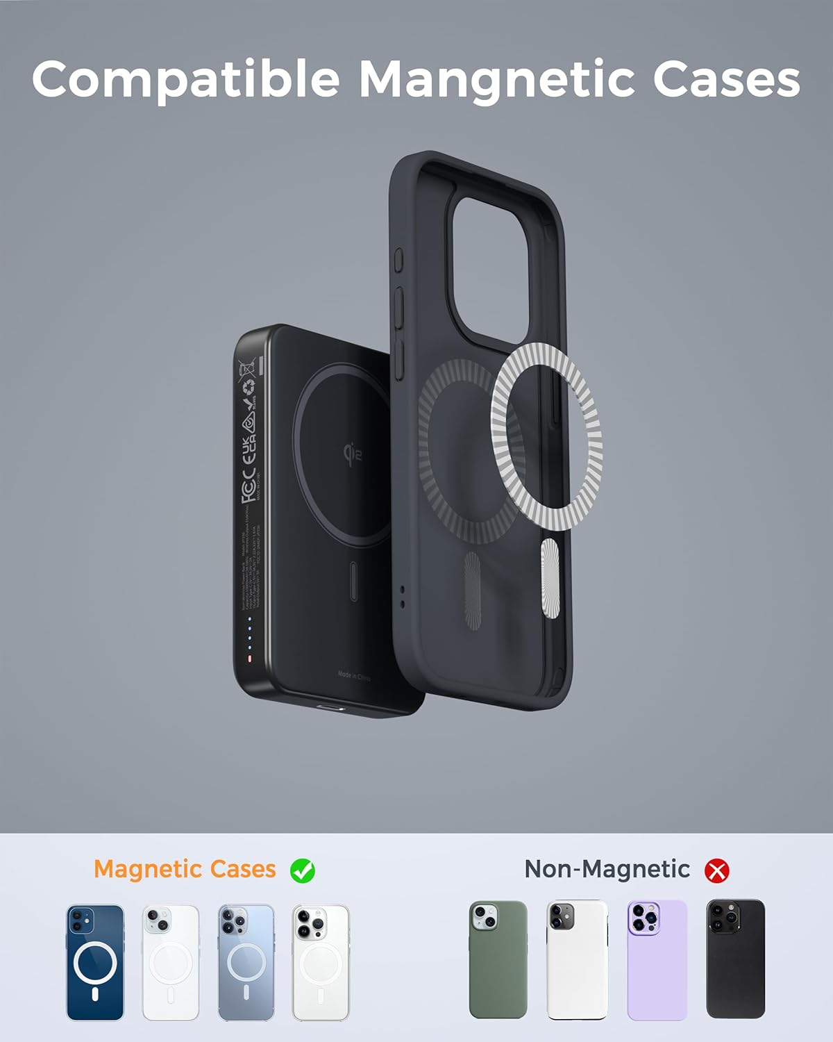 TESSAN Power Bank Magsafe, Qi2 Certified, 10,000Mah Wireless Portable Charger Battery Pack PD22.5W for Magnetic Fast Charging, Compatible with Iphone 16/15/14/13, Samsung, Airpods, Travel Essentials image number 1