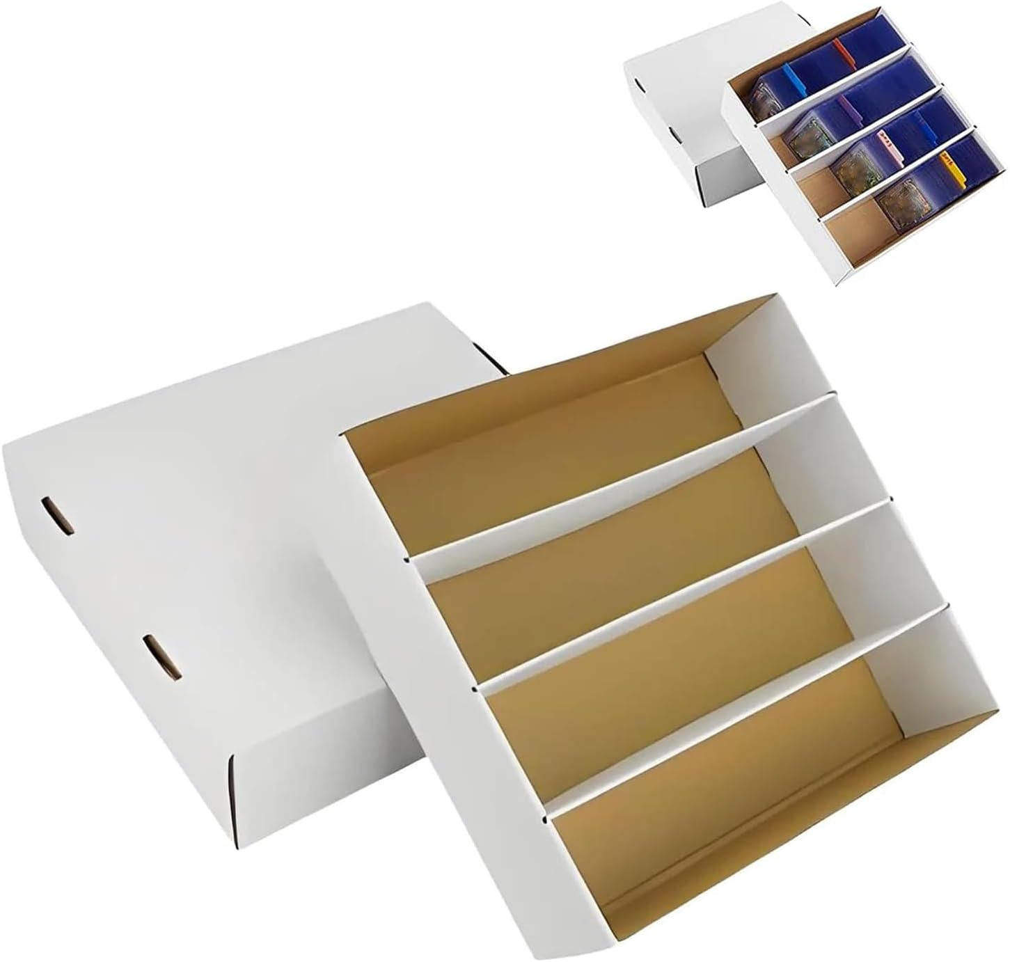 WADY 3200Count Trading Card Storage Box with Lid, Storage Case, Magic Keeper, Trading-Card Storage Box, 4-Row Corrugated Board Box Organizer for Tcg/Magic/Mtg Storage and Collection image number 3