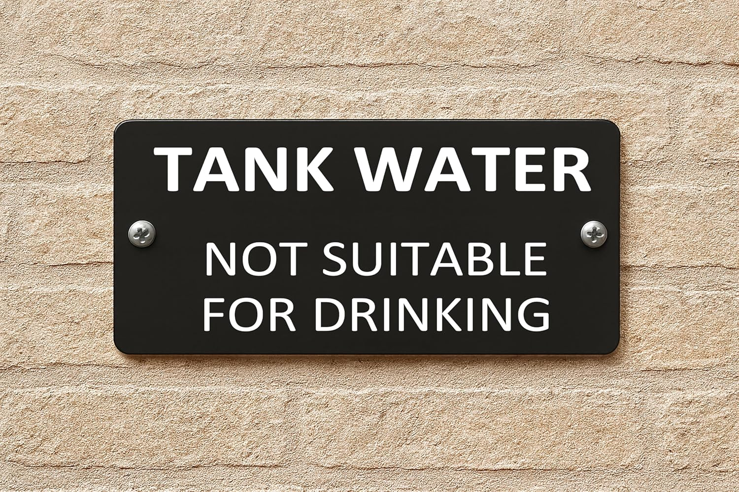Tank Water Not Suitable for Drinking, Water Tank Sign Plaque, Security Notice Waterproof Sign 100X200Mm