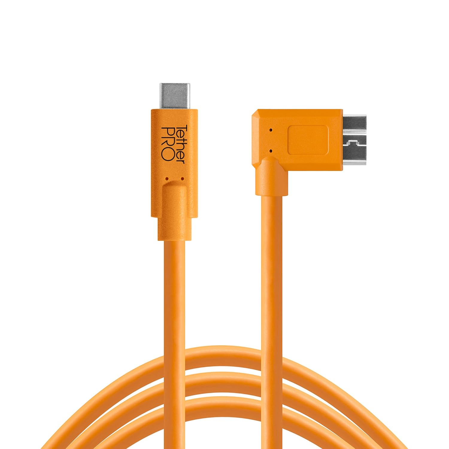 Tether Tools Tetherpro USB-C to USB 3.0 Micro-B Right Angle Cable | for Fast Transfer and Connection between Camera and Computer | High Visibility Orange | 15 Feet (4.6 M) image number 5