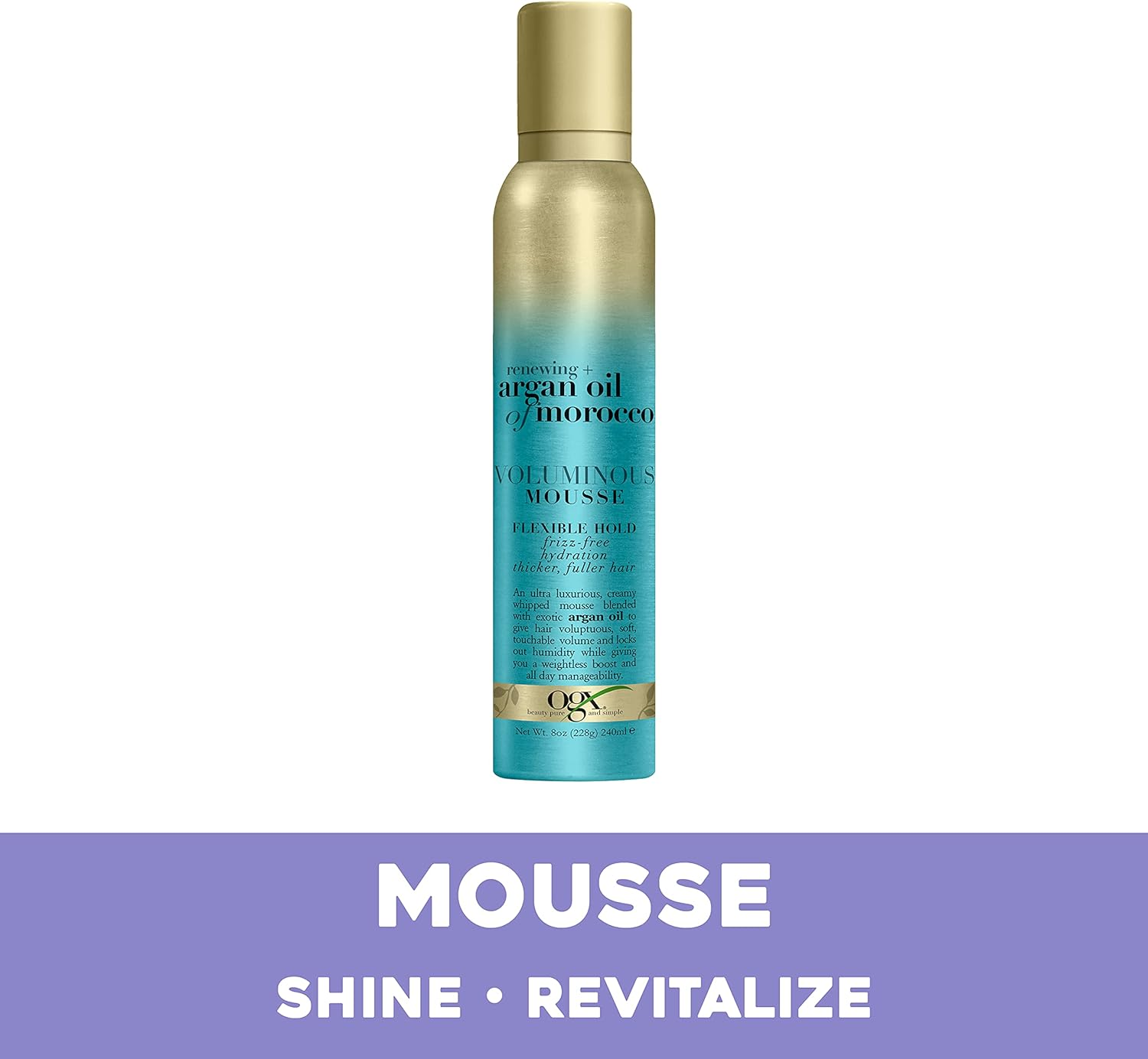 OGX Renewing + Argan Oil of Morocco Voluminous Mousse, 8 Ounce image number 5