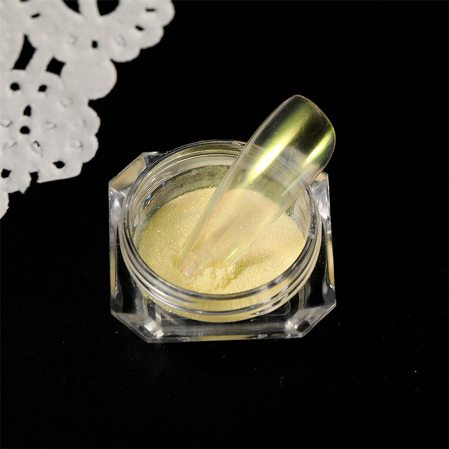 Joyeee Nail Art Glitter Aurora Effect Sparkling Decoration Pigment Set, Salon DIY at Home Shiny Powder for Face Body, Party Wedding Card Making Xmas Gift Kit, 6 Colors image number 5