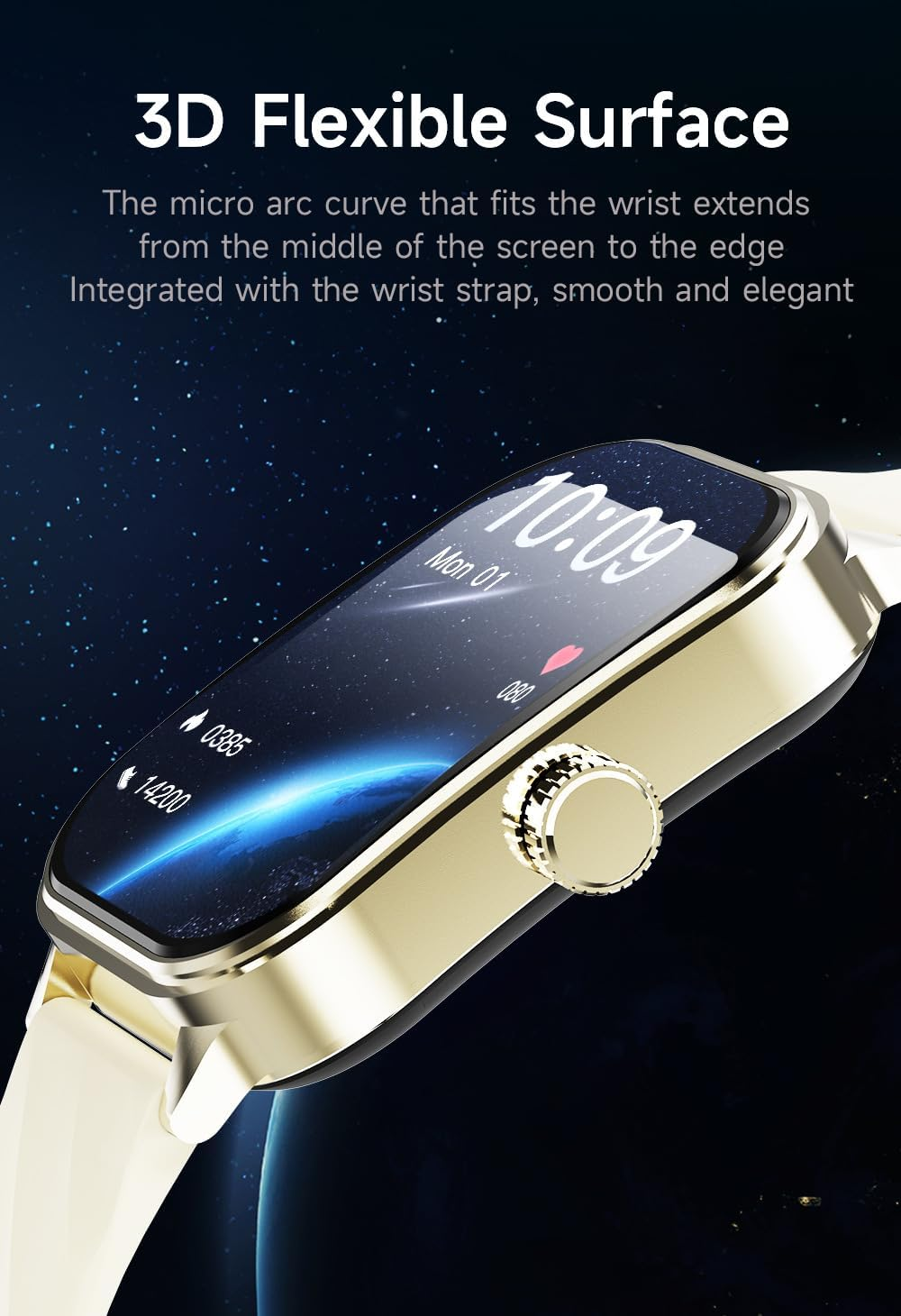 Smart Watch for Women Men Fitness Tracker,1.91" HD Smartwatch with 120 Sports Modes Make/Answer Calls, IP67 Waterproof, Smartwatch for Android Phones Iphone - Gold image number 6