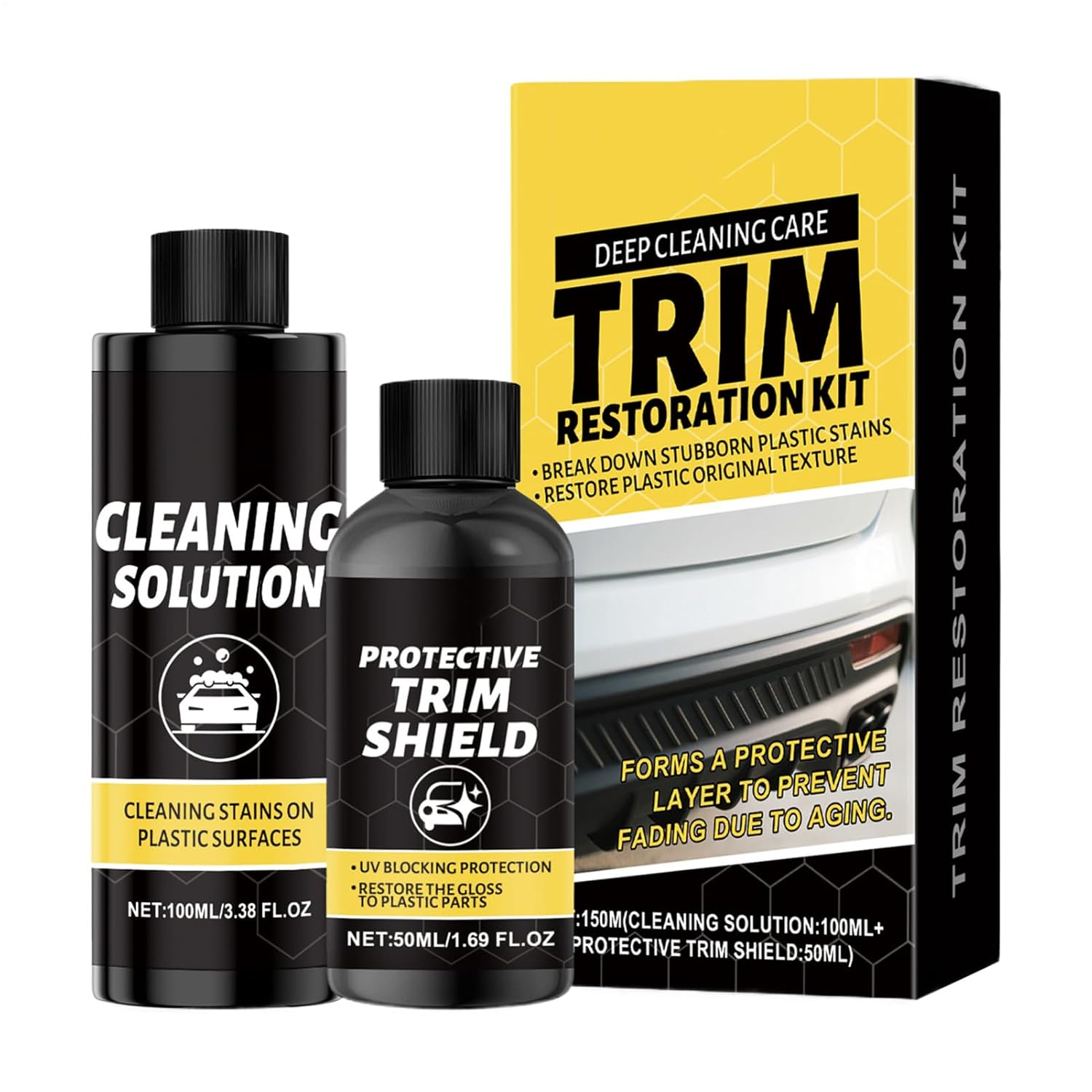Trim Shine for Car, Vehicle Detailing Renovation Kit, Scratch-Resistant Car Trim Cleaning and Care Kit for Garage RV Repair Shop Dashboard Automotive SUV Truck image number 4