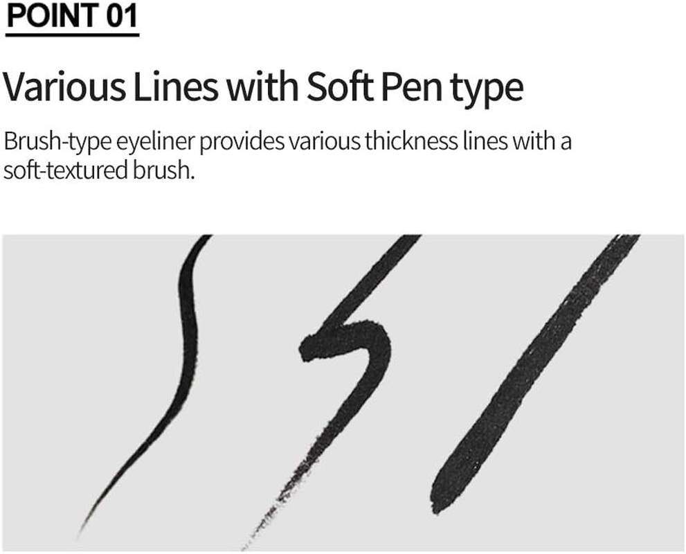 ETUDE Drawing Show Brush Eye Liner with 2 Colors 10 G, Black