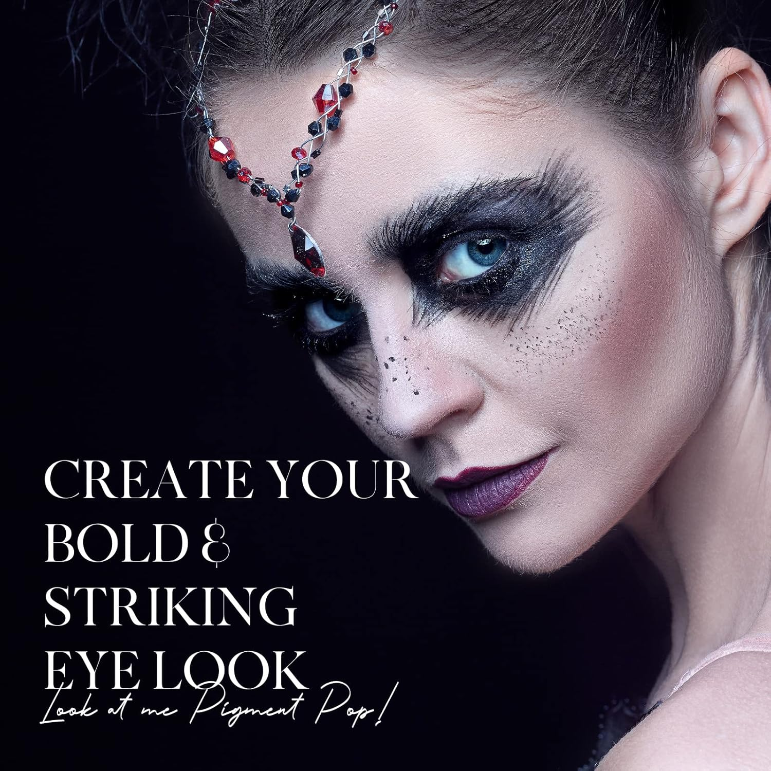 BEPHOLAN 2 PCS Single Matte Black White Eyeshadow Palette,Eyeliner Powder Goth Makeup Eyeshadow,Gothic Vampire Makeup Kit