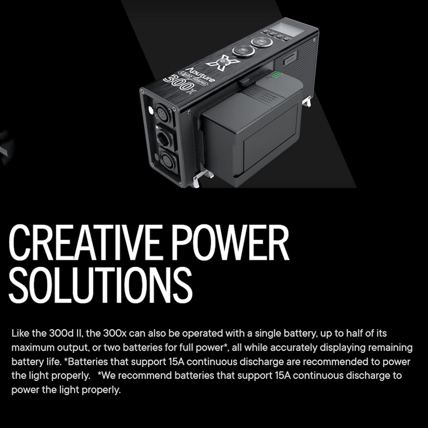 Aputure LS 300X LED Video Light,300W Bi-Color 2700-6500K with Sidus Link App Adjustable Bowens Mount Light for Photography,Outdoor Shooting (V-Mount) image number 6