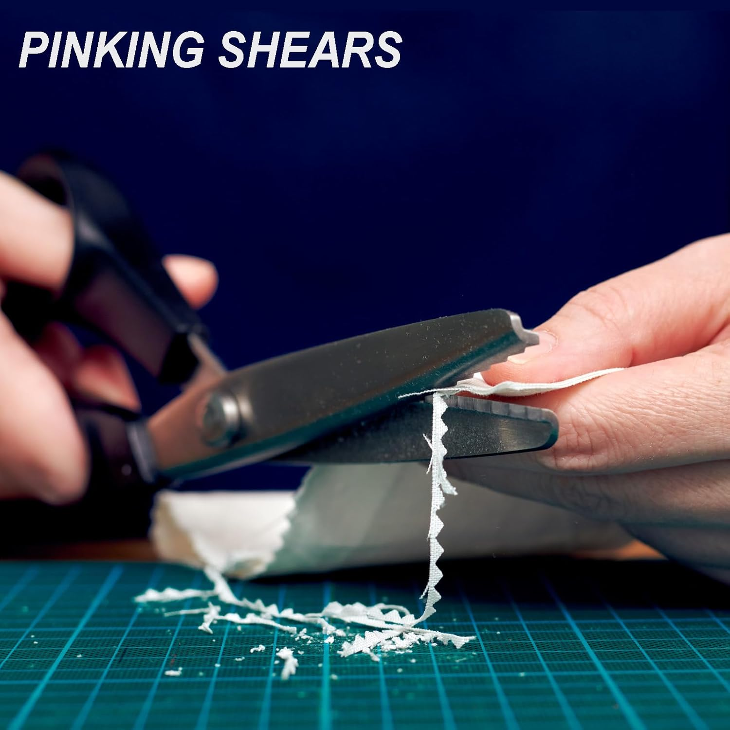 Pinking Shears for Fabric Cutting, 9" Zig Zag Scissors Decorative Edge Sewing Scissors, Stainless Steel Craft Scissors, Professional Handheld Dressmaking, Scrapbook Supplies, for Arts/Crafts/Leather image number 2