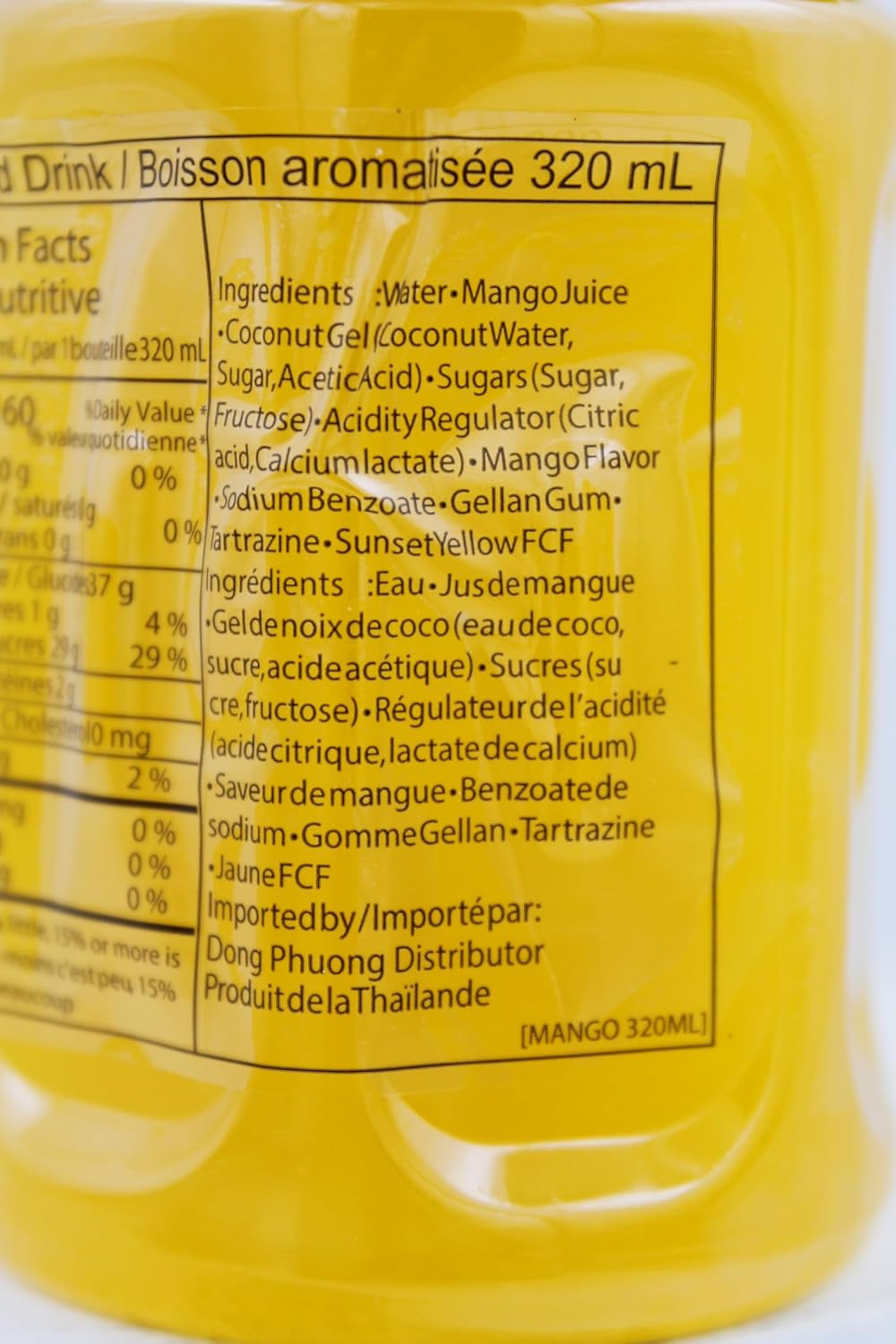 Mogu Mogu Mango Drink W/Nata De Coco 320Ml 6Pack image number 2