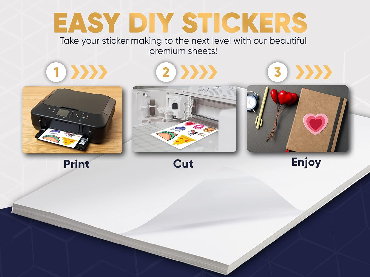 Avarrix Australia Printable Vinyl Sticker Paper for Inkjet & Laser Printer, Frosted Clear Glossy, 10 Sheets, A4 Size, Glossy Transparent Self Adhesive Sheets, Waterproof A4 Sticker Paper for Printer image number 1