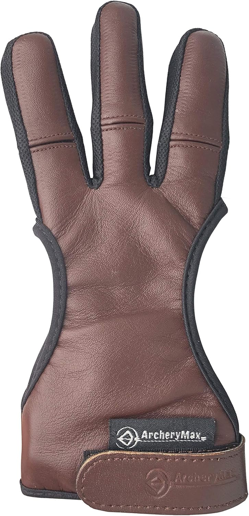Handmade Brown Leather Three Finger Archery Gloves