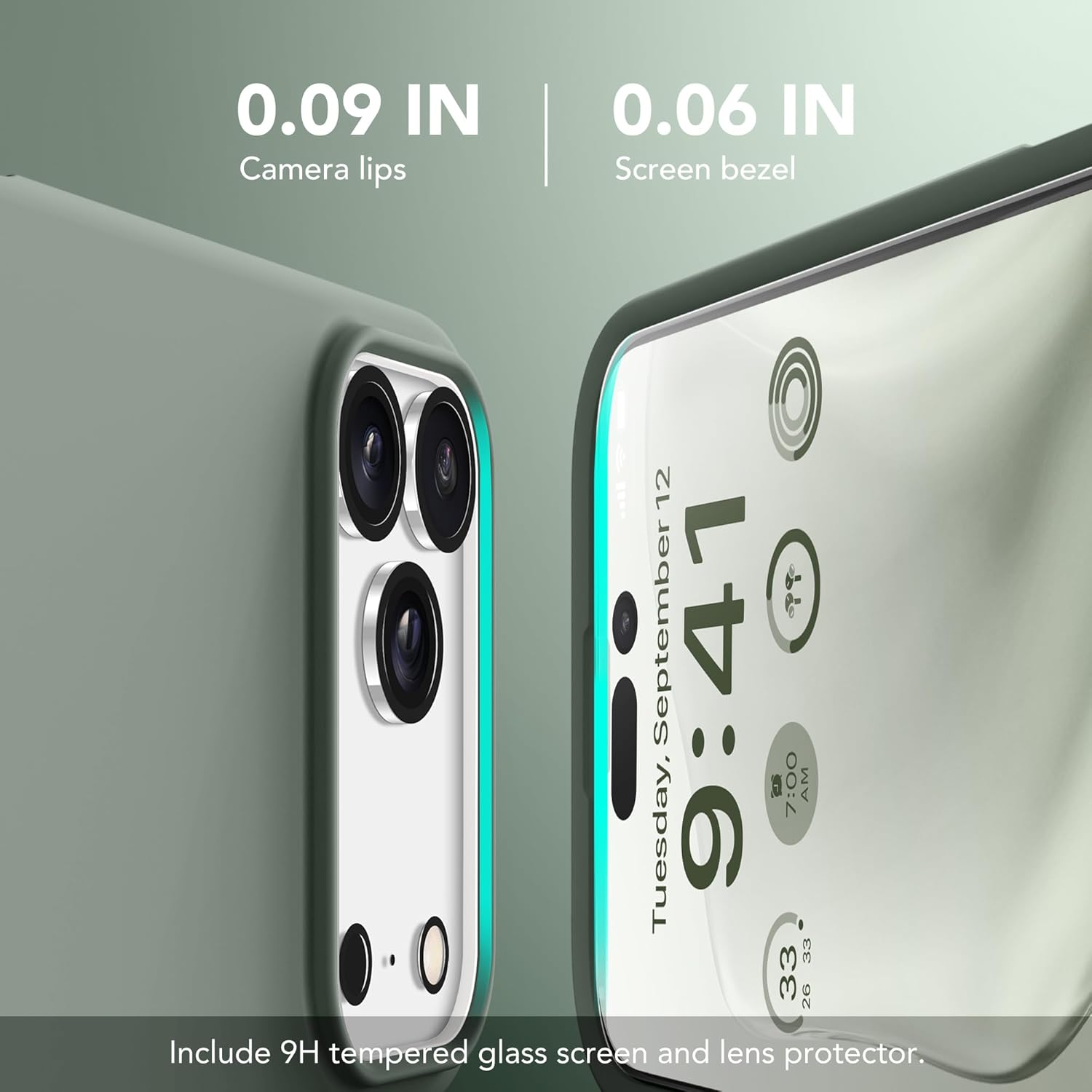 GONEZ Magnetic Iphone 17 Pro Case, Compatible with Magsafe, [Screen Protector + Camera Lens Protector], Anti-Scratch Shockproof Protective Cover for Mobile Phones, 6.3 Inch, Calke Green image number 2