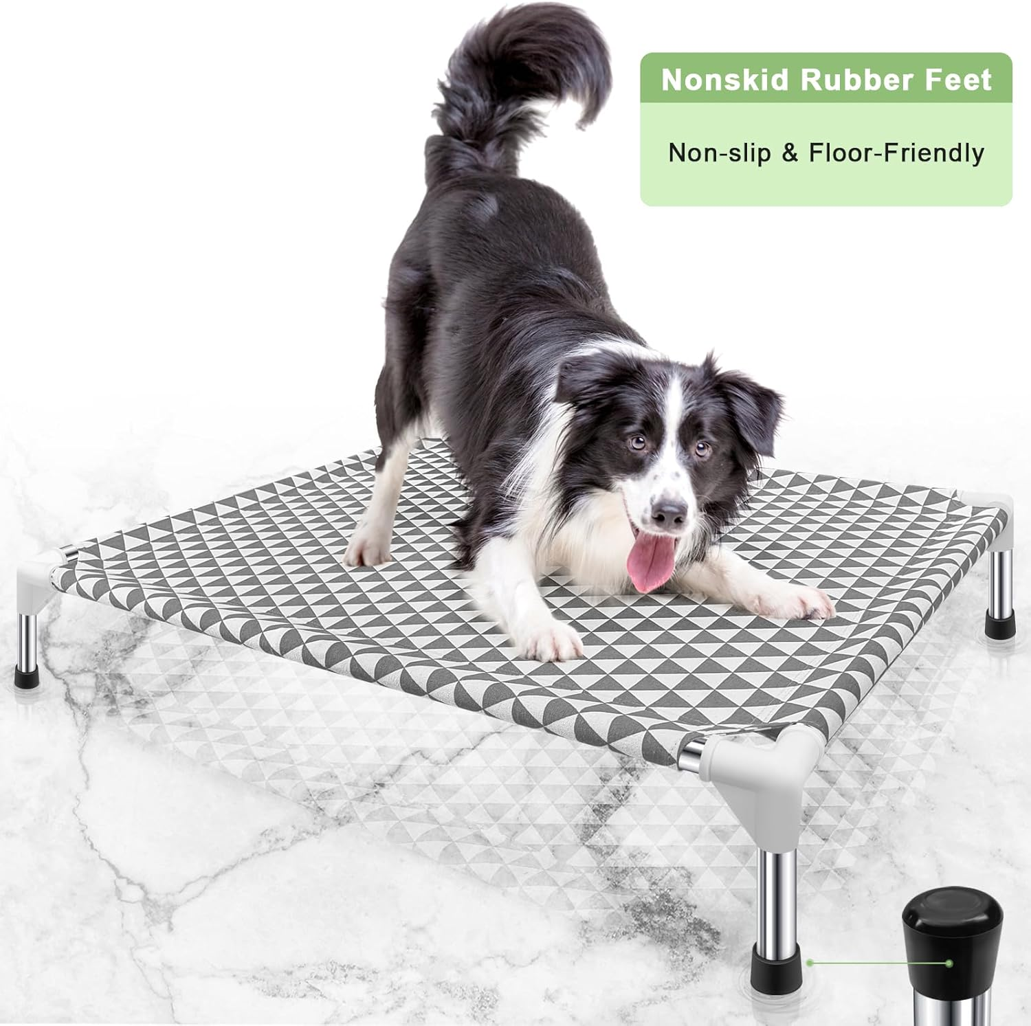Elevated Outdoor Dog Bed, Medium Size, Cotton Material, Non-Slip Feet, Fits up to 70Lbs image number 5