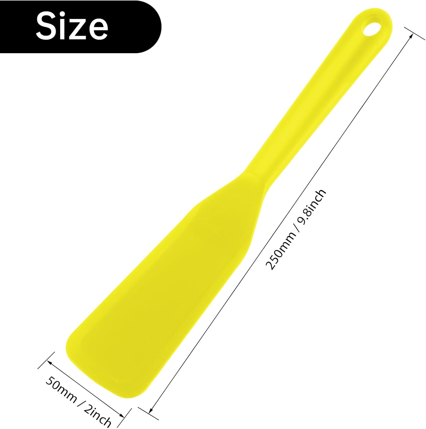 2 Pack Silicone Thin Omelet Turner, Heat Resistant Long Crepe Spatulas for Nonstick Cookware, Pancake Spatula for Egg Cake Pizza Steak Omelet Crepes (Yellow) image number 4
