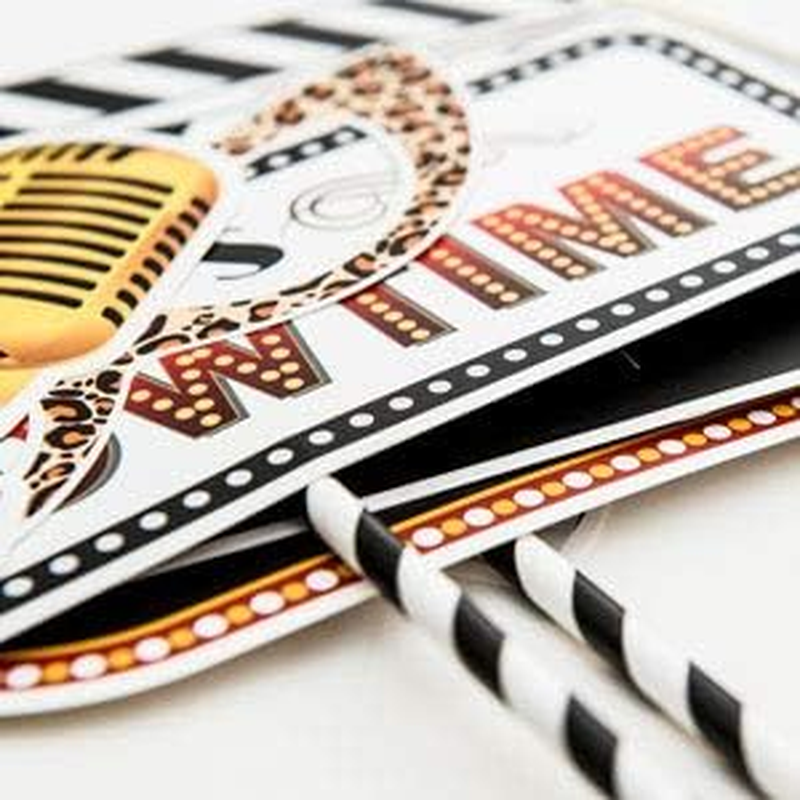 Hollywood - Movie Theme Photography Backdrop and Studio Props DIY Kit. Great as Dress-Up and Awards Night Ceremony Photo Booth Background, Vintage Costume Birthday Party Supplies and Event Decorations image number 4