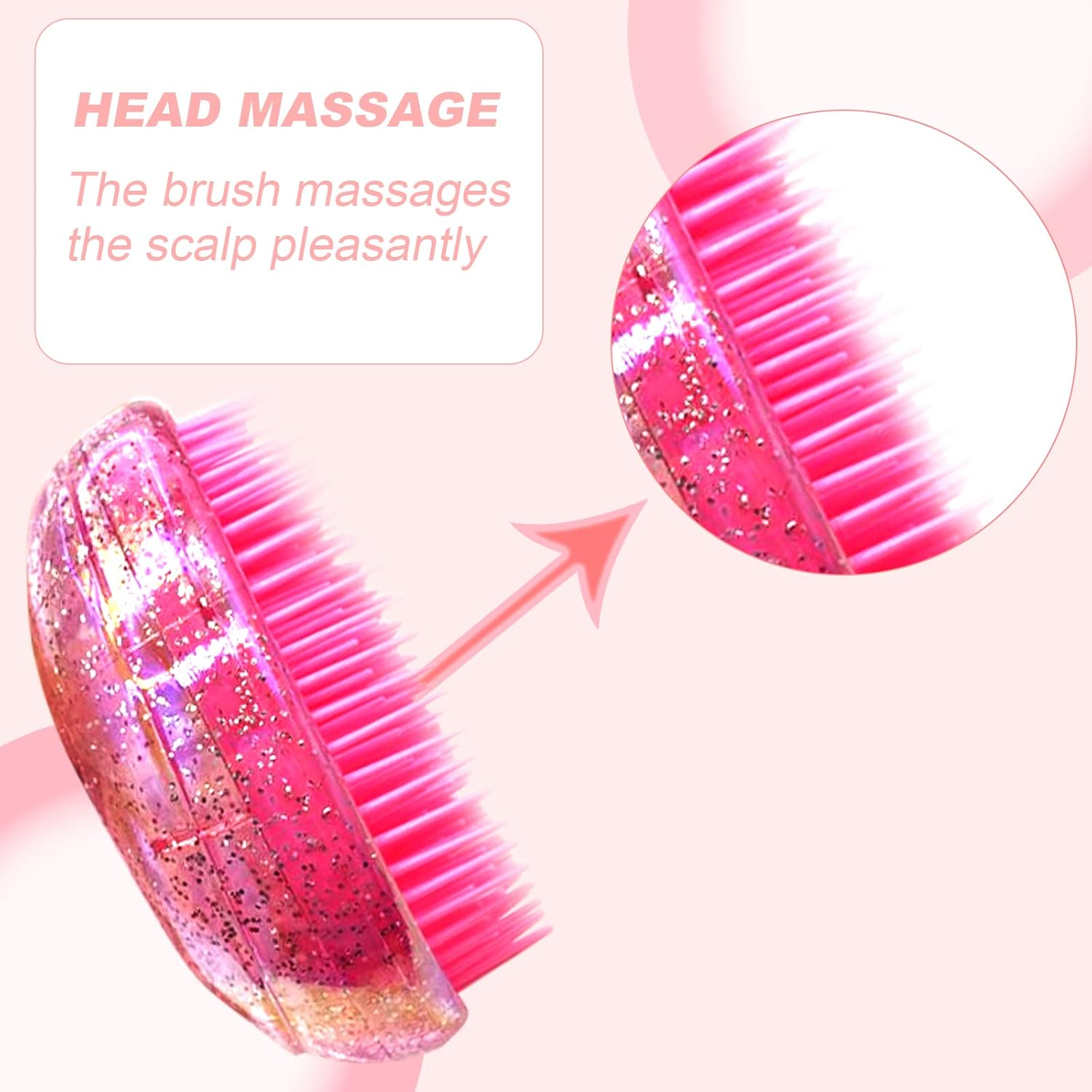 Pack of 4 Hair Brush without Pulling Brush without Handle Detangler Brush Professional Detangling Brush Antistatic Detangling Brush for Girls Women Children Head Massage Brush Suitable for All Hair Types image number 6