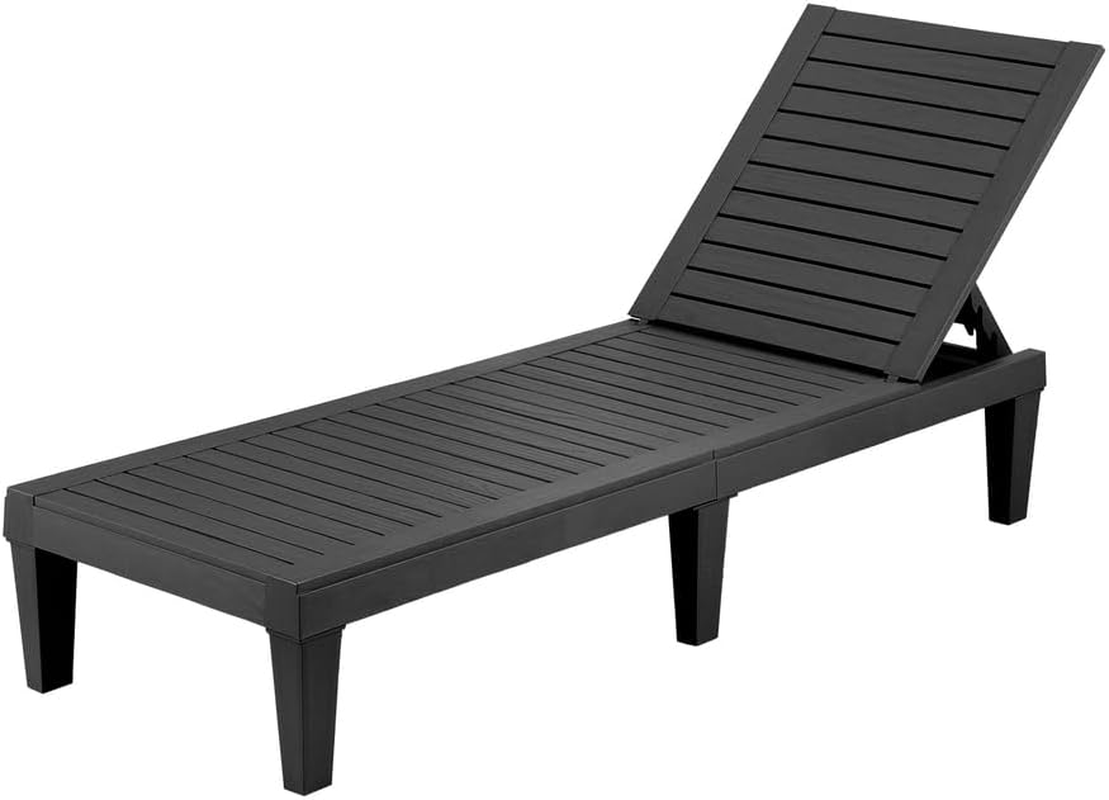 Gardeon Sun Lounge Adjustable Recliner Patio Outdoor Furniture Lightweight Black image number 2