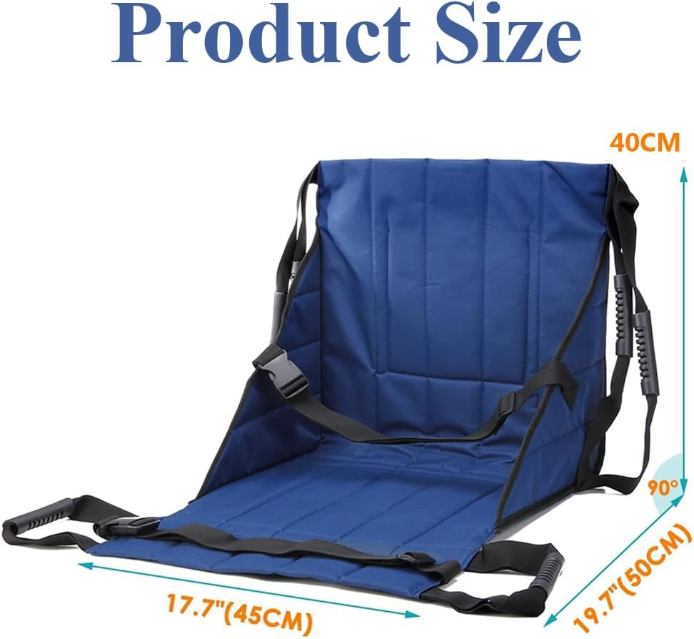 Wheelchair Transfer Belt, Patient Lift Stair Transfer Belt, Chair Safety Band, Full Body Medical Lifting Sling, Medical Transferring Mat, Use for Seniors,Handicap (Blue - 4 Handles) image number 4