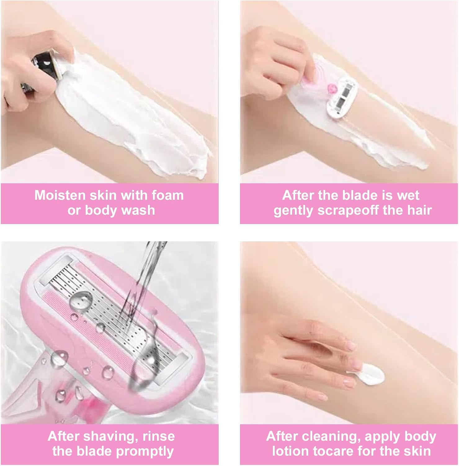 Mini Travel Razor for Women 5-Blade Reusable Safety Razor for Legs Underarms Bikini Smooth Skin Shaving Kit with 1 Razor 1 Refill Blade and Travel Case Compact Portable image number 4