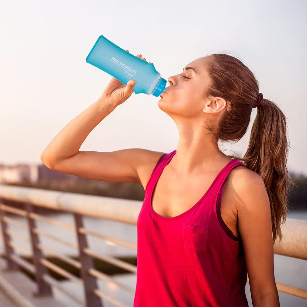 2Pcs 500Ml TPU Soft Flask Sports Water Bottle for Hydration Pack for Running Hiking Cycling Climbing Jogging Marathon image number 6