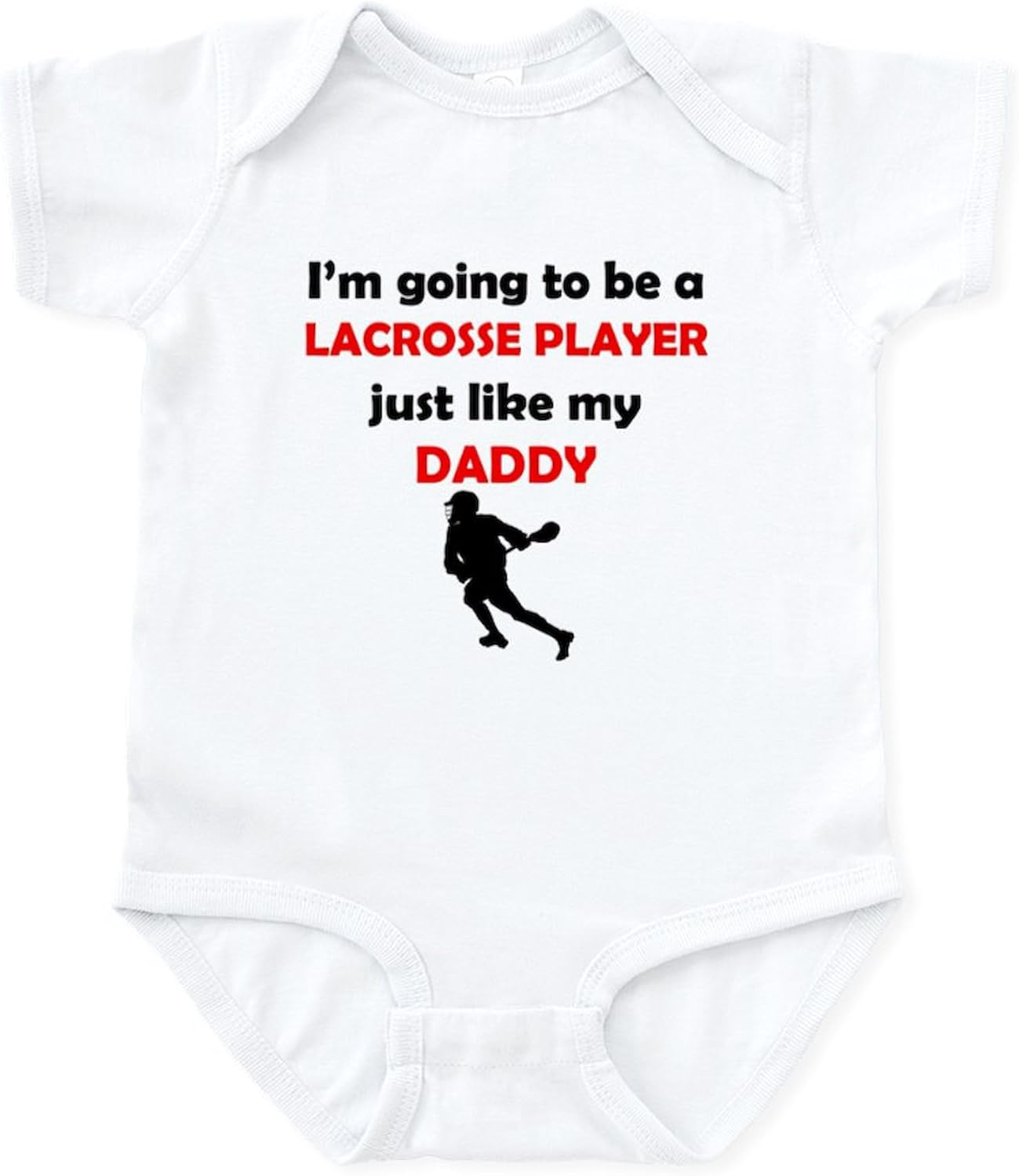 Cafepress Lacrosse Player like My Daddy Body Suit Light Infant Bodysuit Baby Romper Cloud White