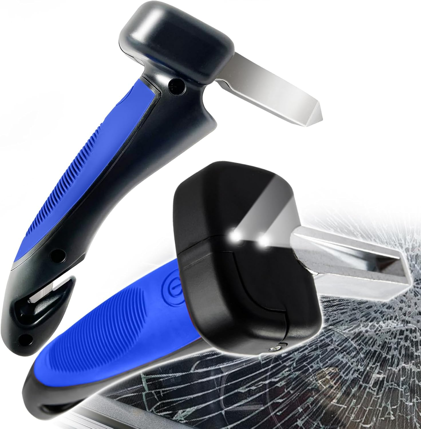 Powerful 2 Pack Car Door Handle for Elderly, 4 in 1 Car Door Latch Assist Grab Handle, Auto Cane Support Gripper Handle for Seniors and Handicapped (Blue)