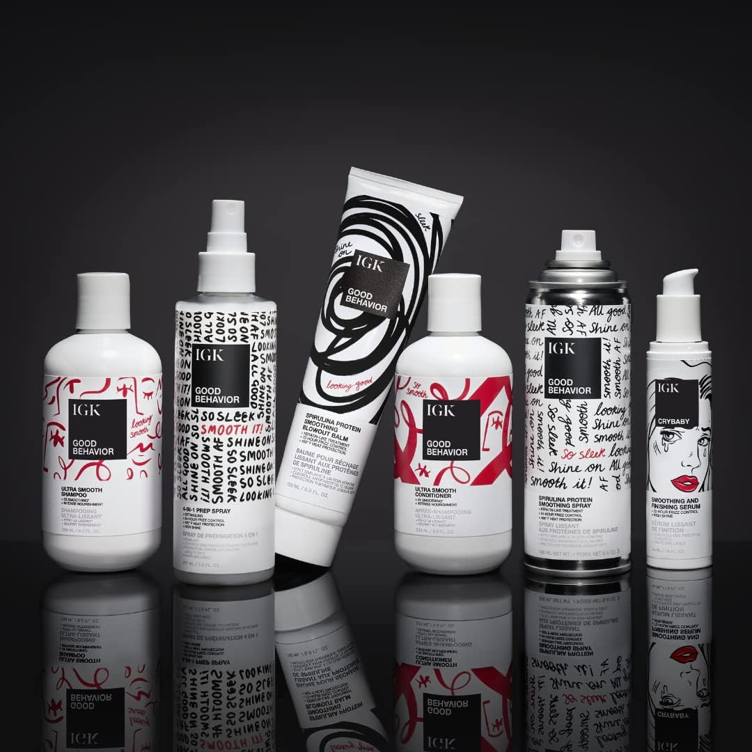 IGK Good Behavior Spirulina Protein Anti-Frizz Smoothing Blowout Balm 150 Ml / 5 Oz image number 5