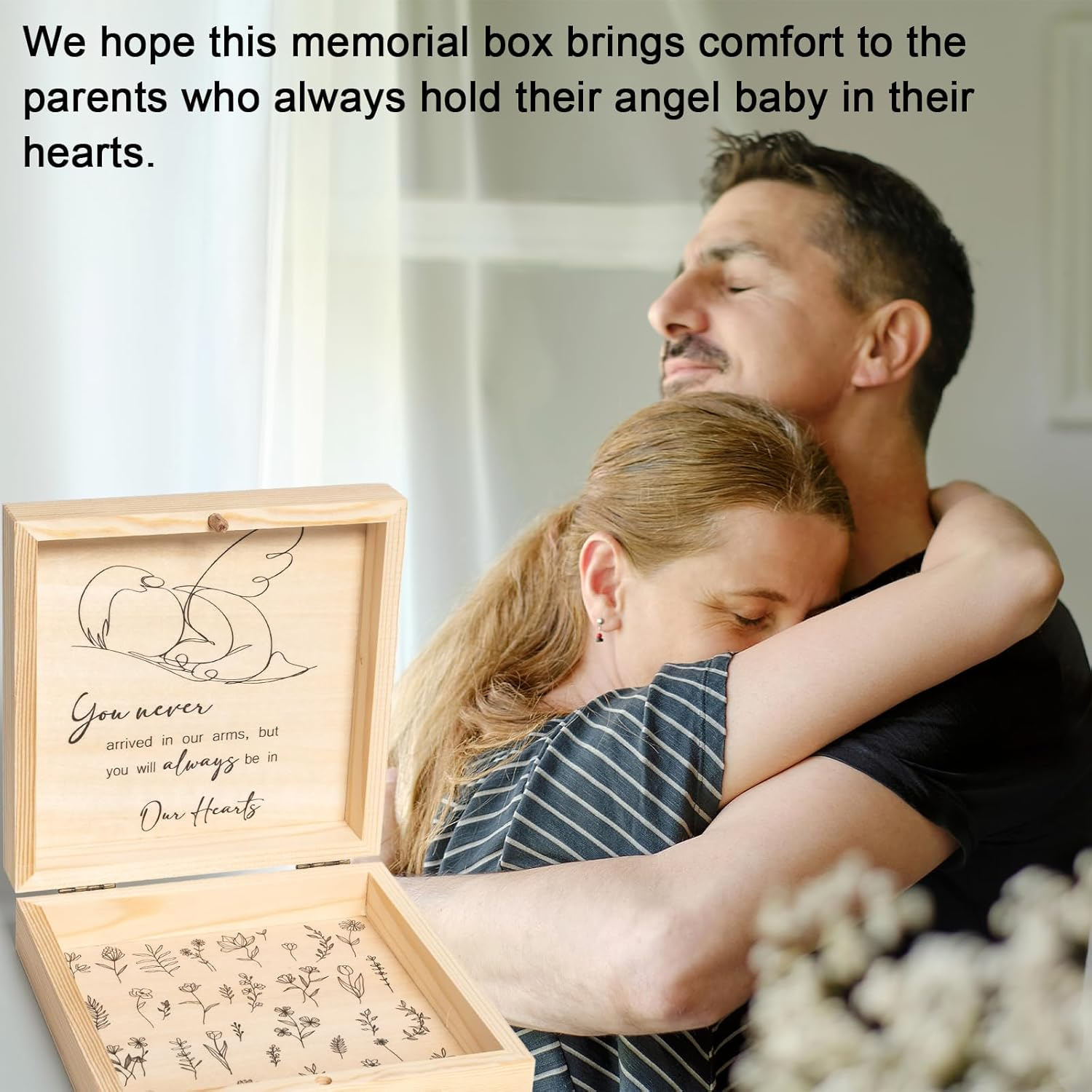 Miscarriage Memorial Box - Miscarriage Gift for Mothers Fathers Parents, Baby Loss Care Package, Pregnancy/Infant Loss Keepsake Box, Angel Baby Memory, Loss of Baby Sympathy Gift Bereavement
