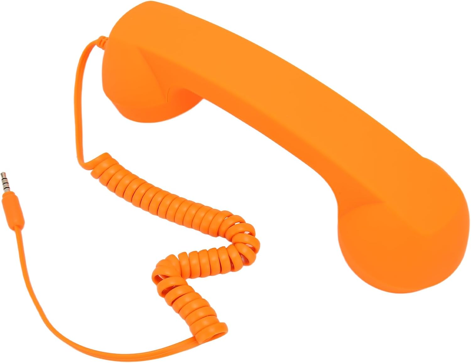 Telephone Handset for Cellphone, Retro 3.5Mm Telephone Handset Radiation Proof Wired Cell Phone Receiver for Smartphone Computer (White)