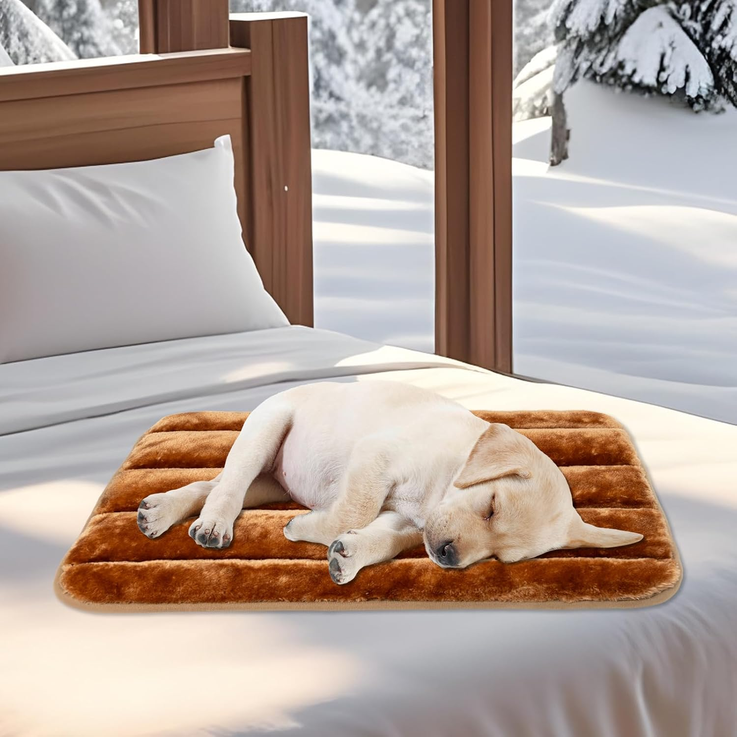 NACOCO Self Warming Cat Mat - Soft Winter Pet Pad Portable Dog Sleeping Bed Machine Washable for Cat Kitten and Puppy Lightweight (Large) image number 5