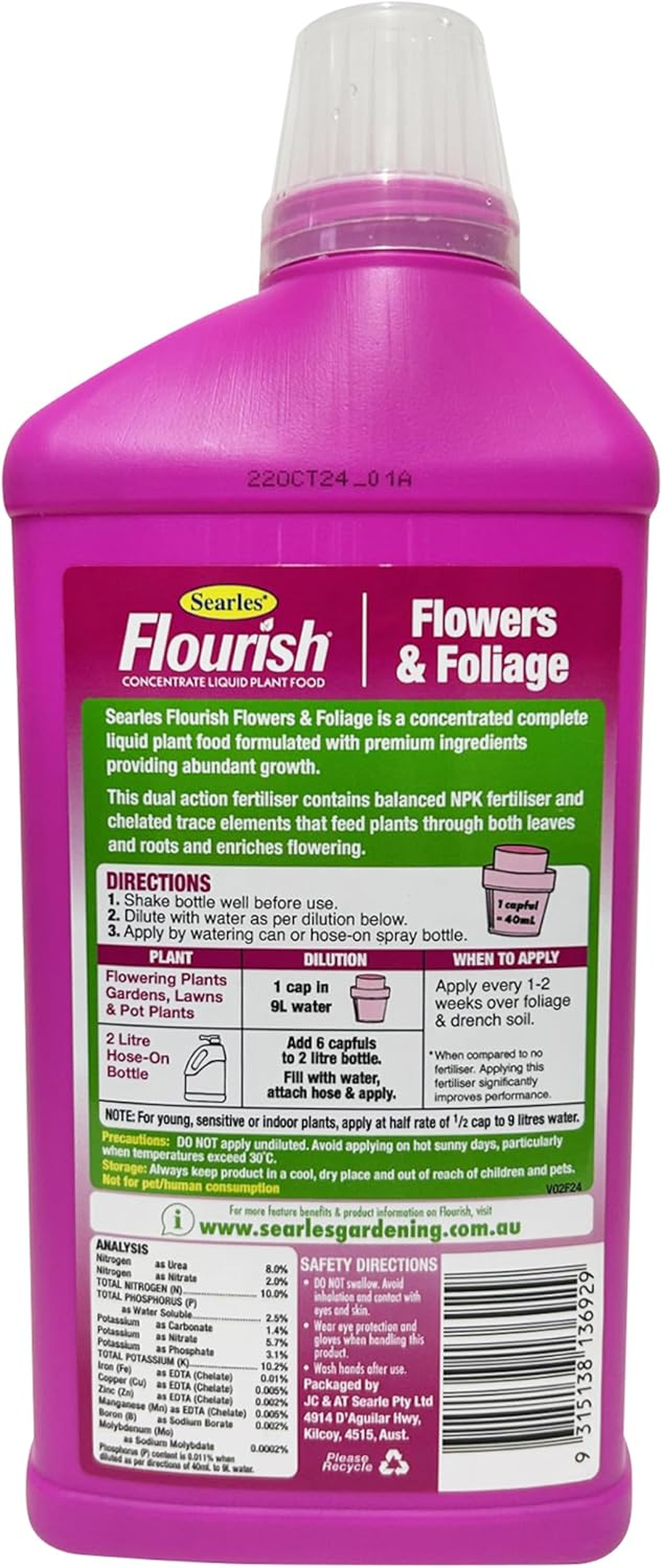 Flourish Liq Fertiliser - Flower & Foliage 1Litre image number 1