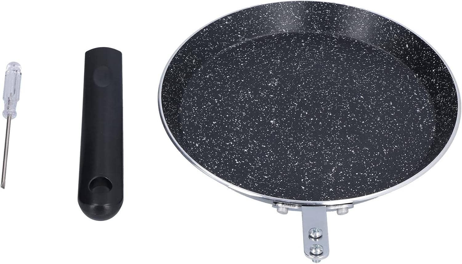 Kitchen Pancake Pan, Flat Bottomed Frying Pan Nonstick Fast Heat Conduction for Induction Cooker for Electric Stove for Restaurant(Black) image number 1