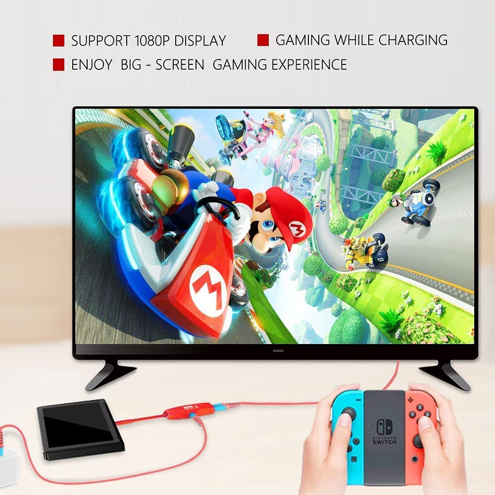 GOPALA Switch Dock, 4K@60Hz HDMI Switch Docking Station Portable TV Dock for Nintendo Switch Charging Dok, Type C to HDMI TV Adapter for Nintendo Switch Macbook Pro Air Sam-Sung Dex-Red