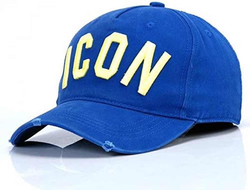 QOHNK Fashion Icon Letter Cotton Mens Baseball Cap Women Hat Dad Hat Cotton Trucker Cap