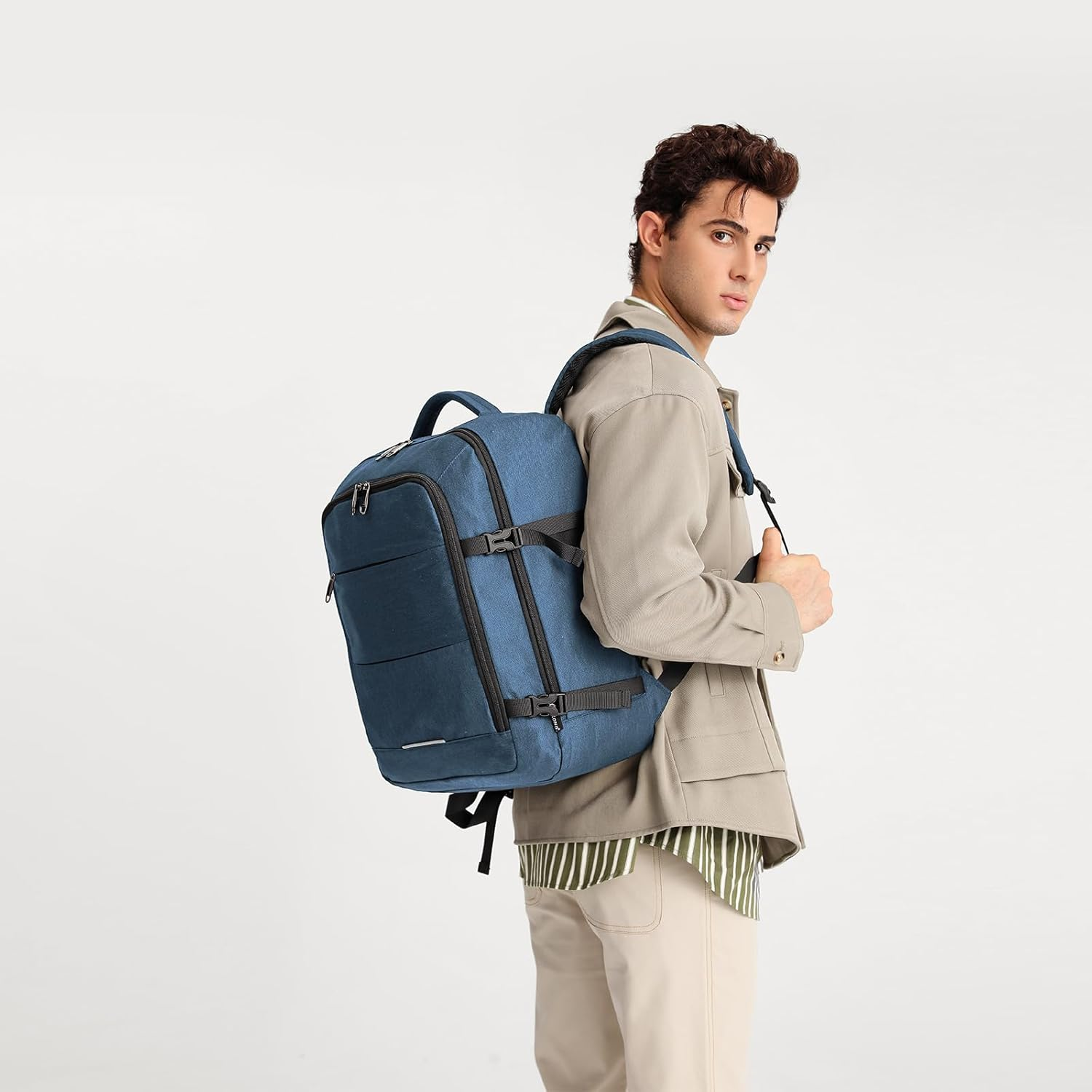 Kono Cabin Bags Underseat Carry on Backpack 45 X 36 X 20 Cm Hand Luggage Bag Large Capacity Travel Backpack - Navy image number 5