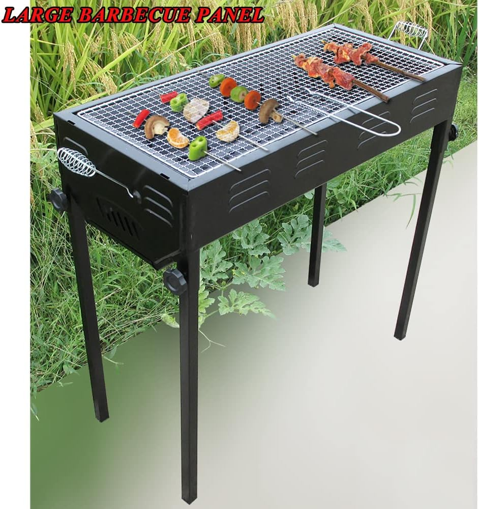 Large Size Portable Hibachi Outdoor BBQ Barbecue Grill Sets Charcoal Picnic Hiking Party Festival Camping image number 2