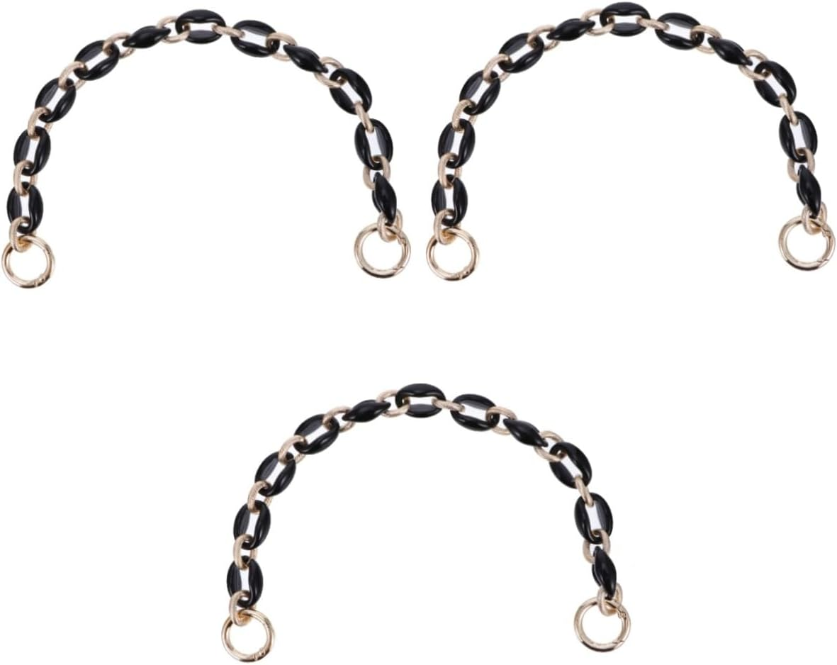 TEHAUX 3Pcs Short DIY Purse Handle Strap Bag Chain Replacement Handbag Decoration Chain Purse Handle Strap DIY Bag for Handbags Accessories for Luggage image number 5