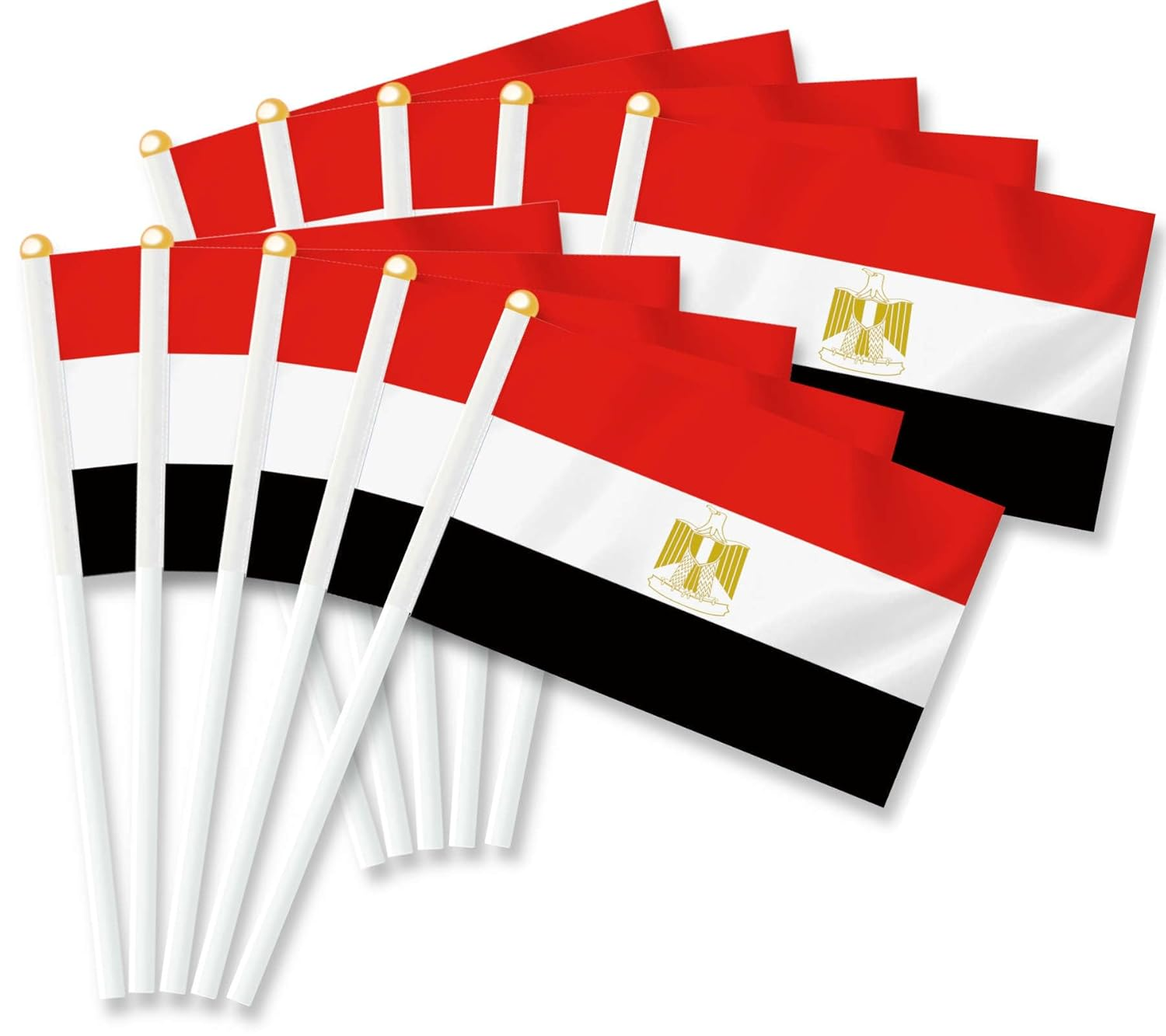 10 PCS Egypt Handheld Small Flag, Egyptian Hand Held Mini Decor Decoration Banner