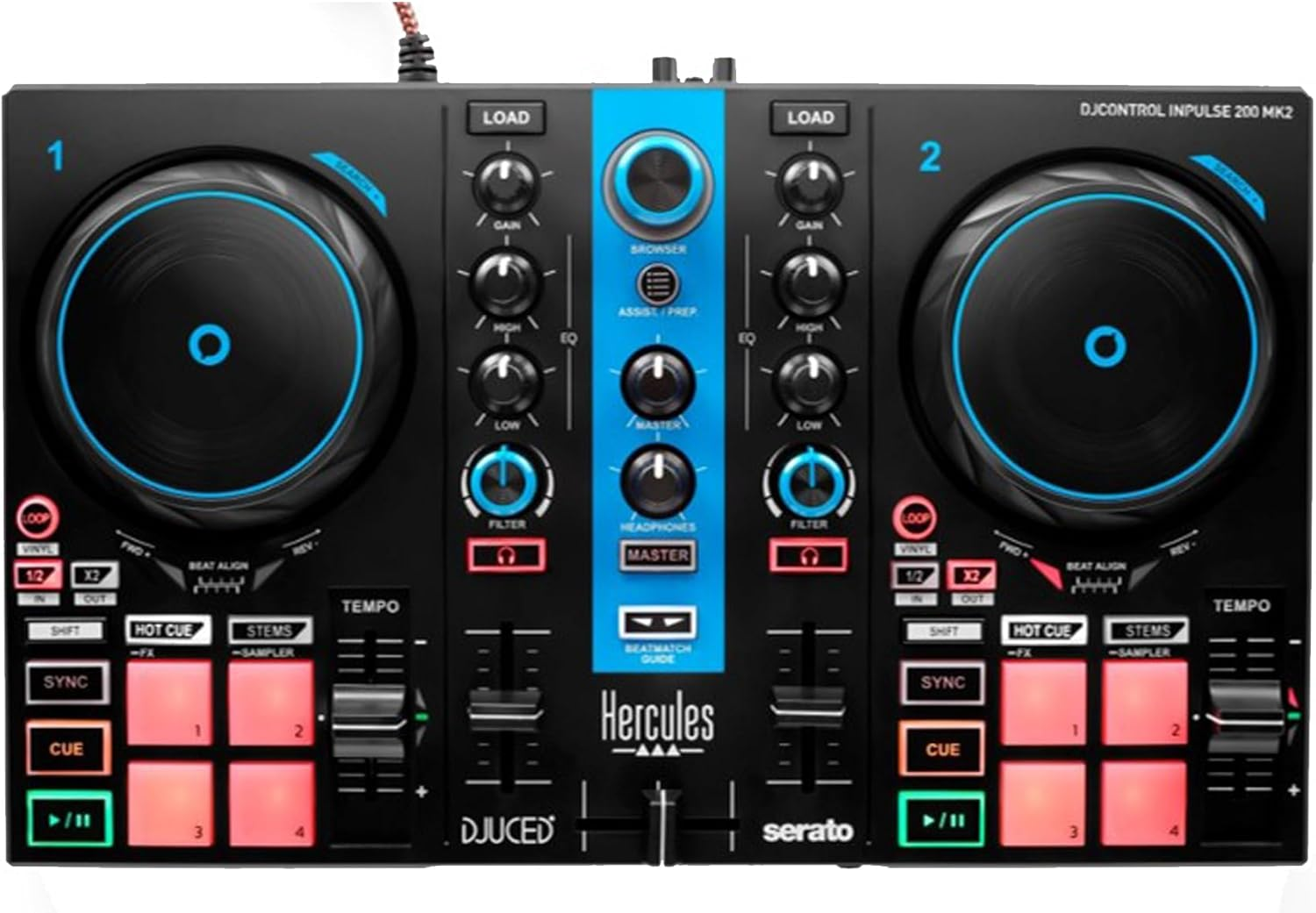 Hercules DJ Control Inpulse 200 Mkii (Blue Edition) image number 1