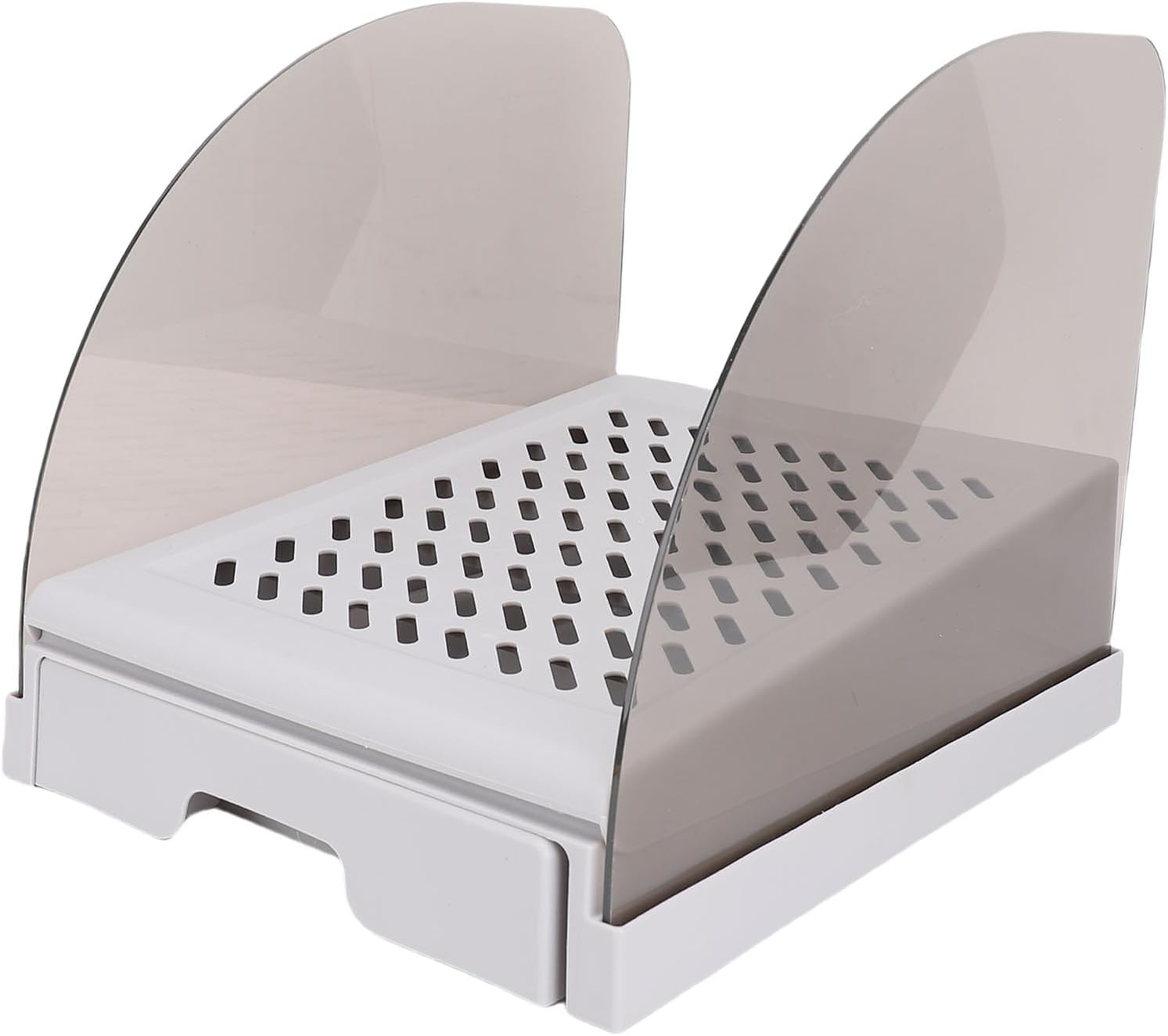 Cat Litter Box Ramp, Adjustable Height Litter Box Step Tool with Drawer and Baffles, anti Tracking and Easy to Clean, Elevated Stairs Easy Entry for Small Elderly Cats (Grey)