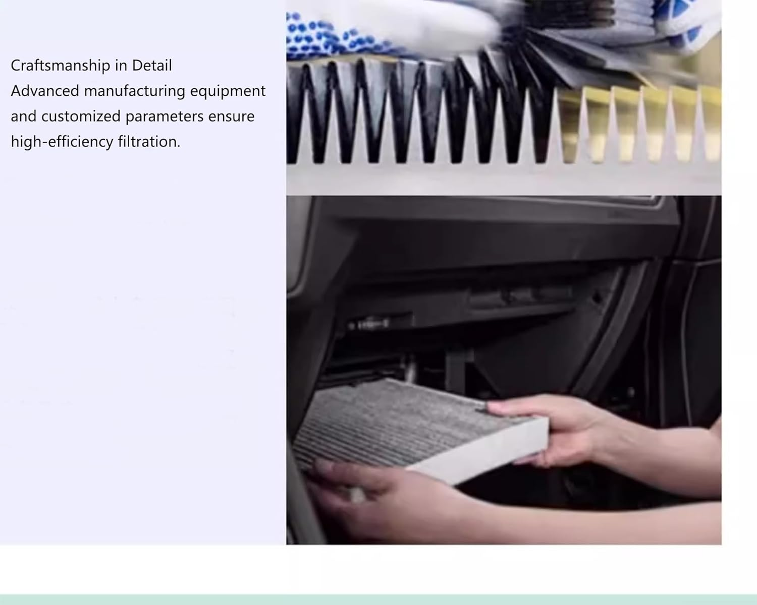 Cabin Air Filter HEPA Air Filter Air Conditioning Filter (Set of 4) 2Piece Built-In, and 2 Piece External for Model 3 image number 4