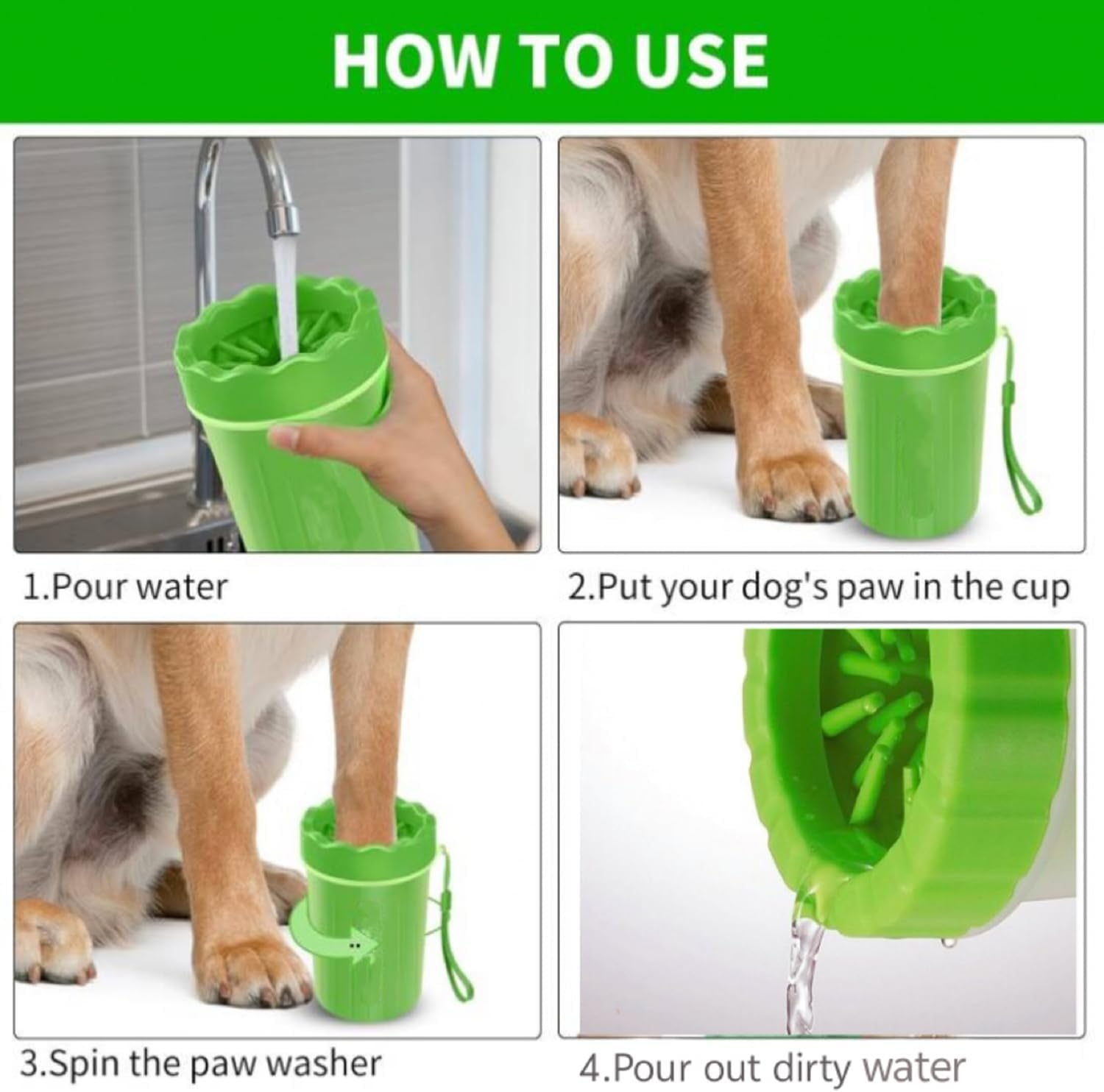 Dog Paw Cleaner, Dog Paw Washer Cup, Dog Foot Washer Large, Pet Paw Cleaner Cup, Paw Scrubber for Dogs, Muddy Paw Cleaner, Cat Foot Cleaner, Silicone Brush Cup for Medium Large Dogs Grooming image number 5