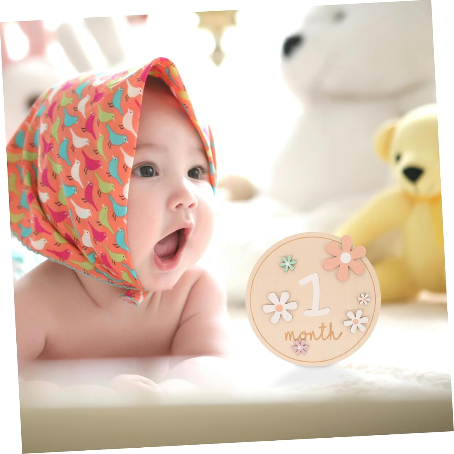 VICASKY 1 Set Milestone Signs Newborn Announcement Discs for Photography Nursery Decor Lightweight and Versatile Monthly Milestone Cards for Boys image number 3