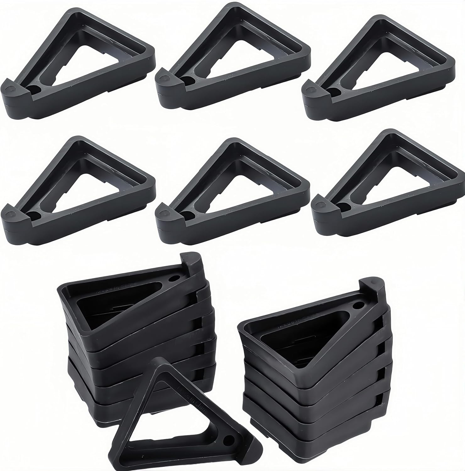 Plant Pot Risers Brick,24 Pcs Invisible Flower Pot Risers,Triangle Flower Pot Rack Holder Pot,Plastic Plant Pot Feet,Non-Slip Pot Toes Supports for Outdoor Indoor Garden Breathable Ventilated(Black)